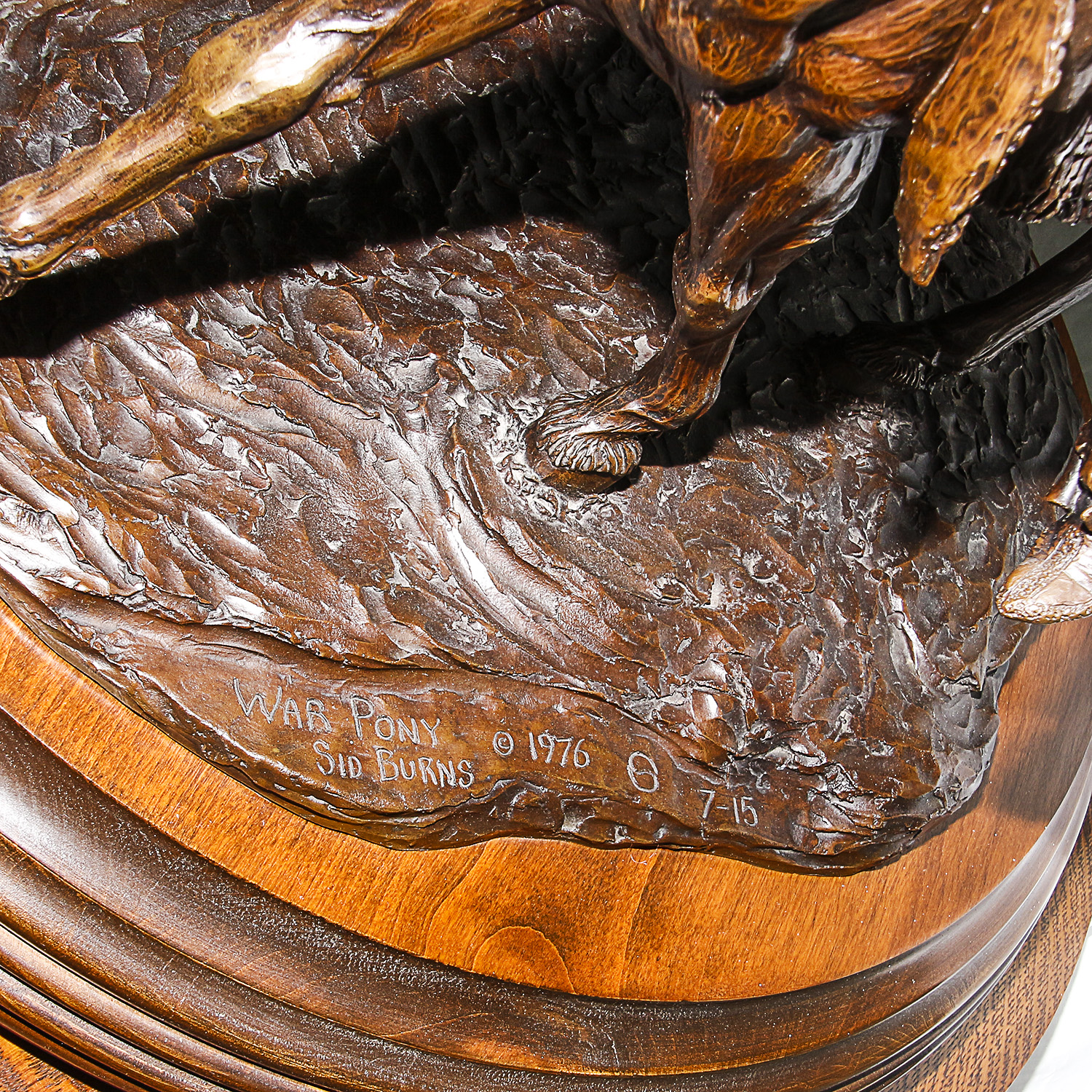 Sid Burns 1976 Bronze Sculpture "War Pony"