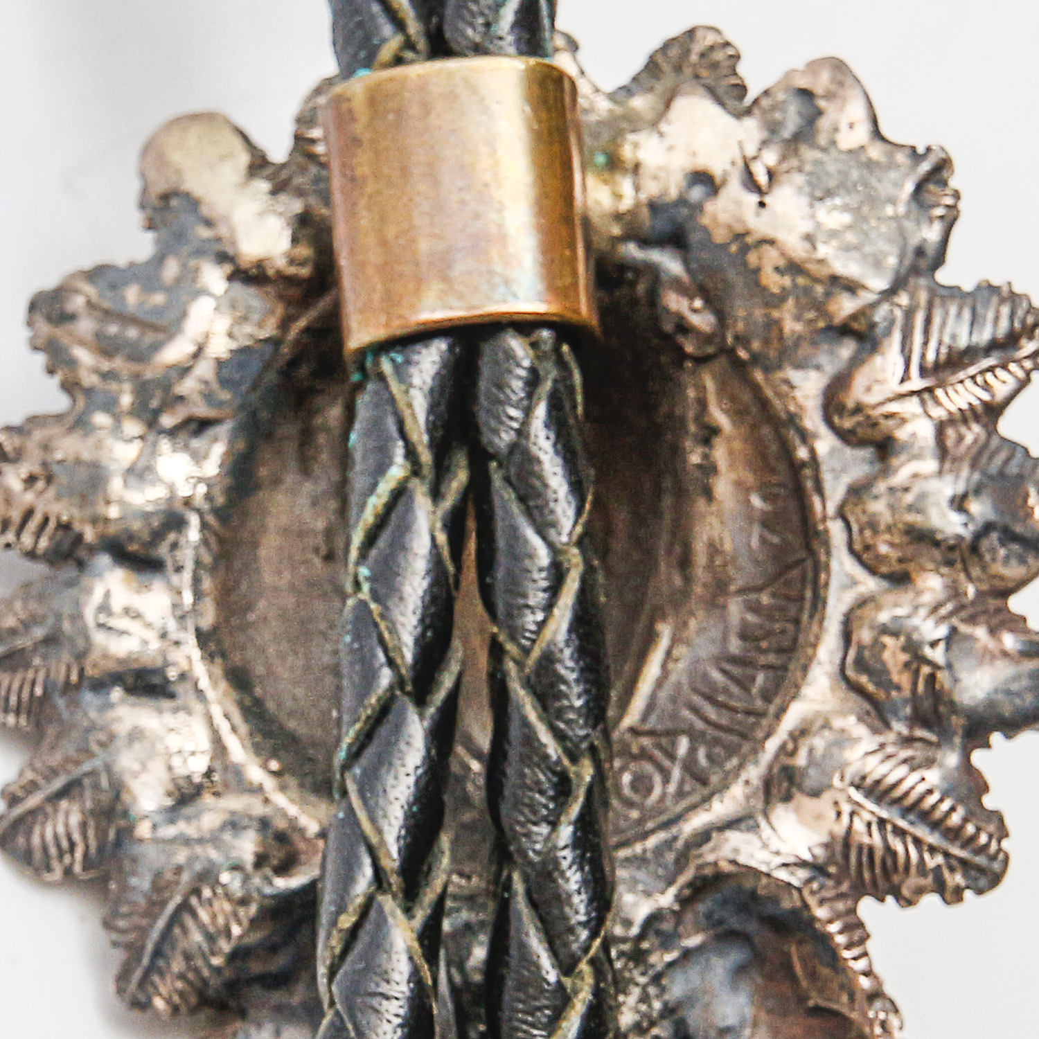 Signed Sterling Silver Native American Style Buffalo Bolo Tie