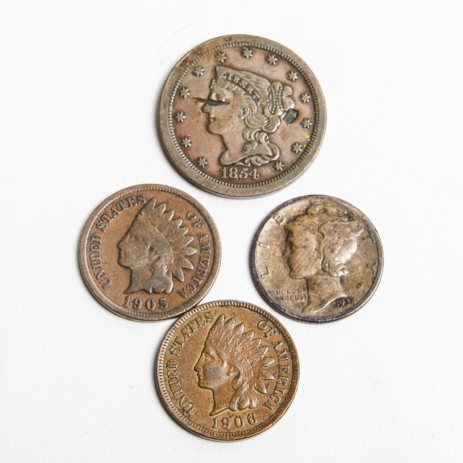 Collection of Liberty Head, Walking Liberty, Mercury, Buffalo and Indian Head Coins