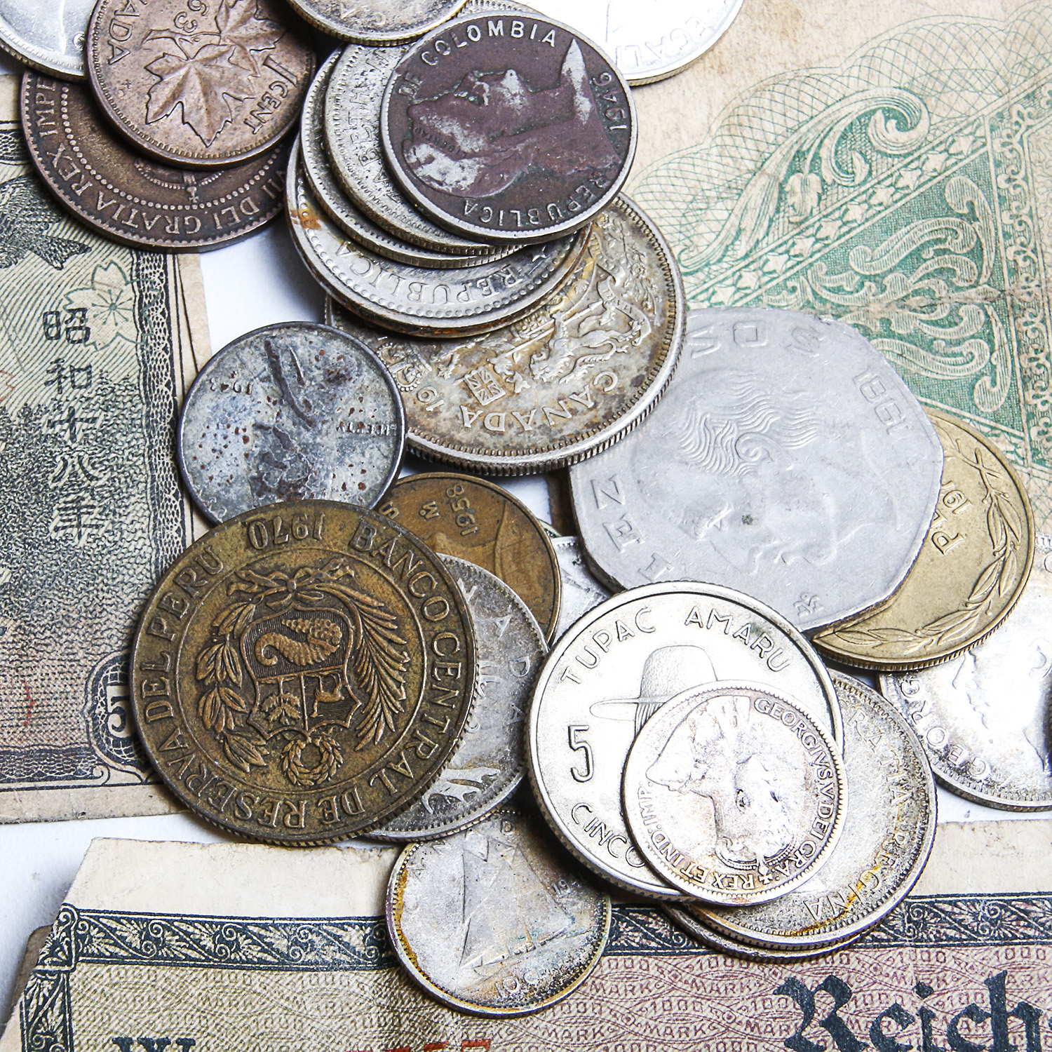 Collection of Foreign Coins and Currency