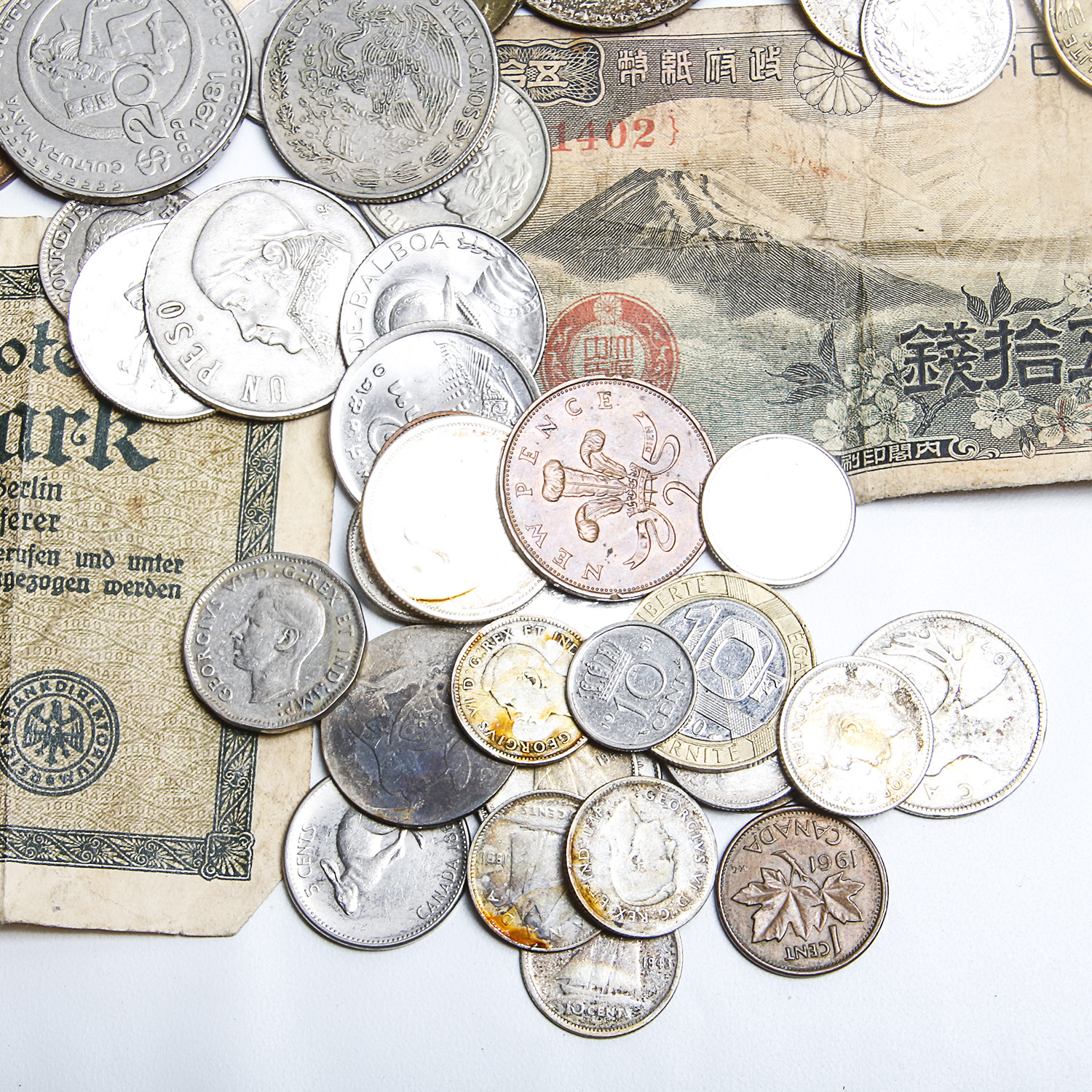 Collection of Foreign Coins and Currency