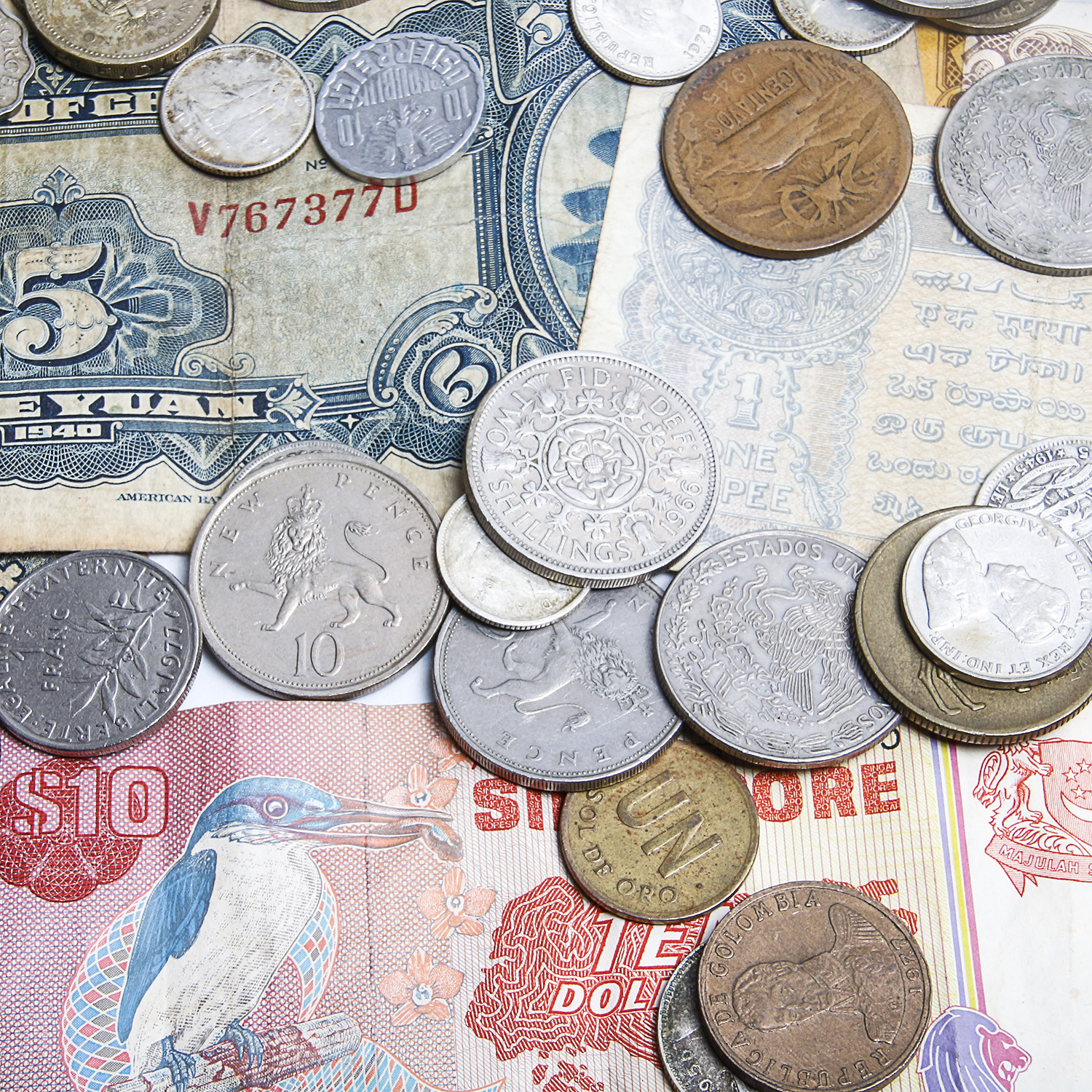 Collection of Foreign Coins and Currency