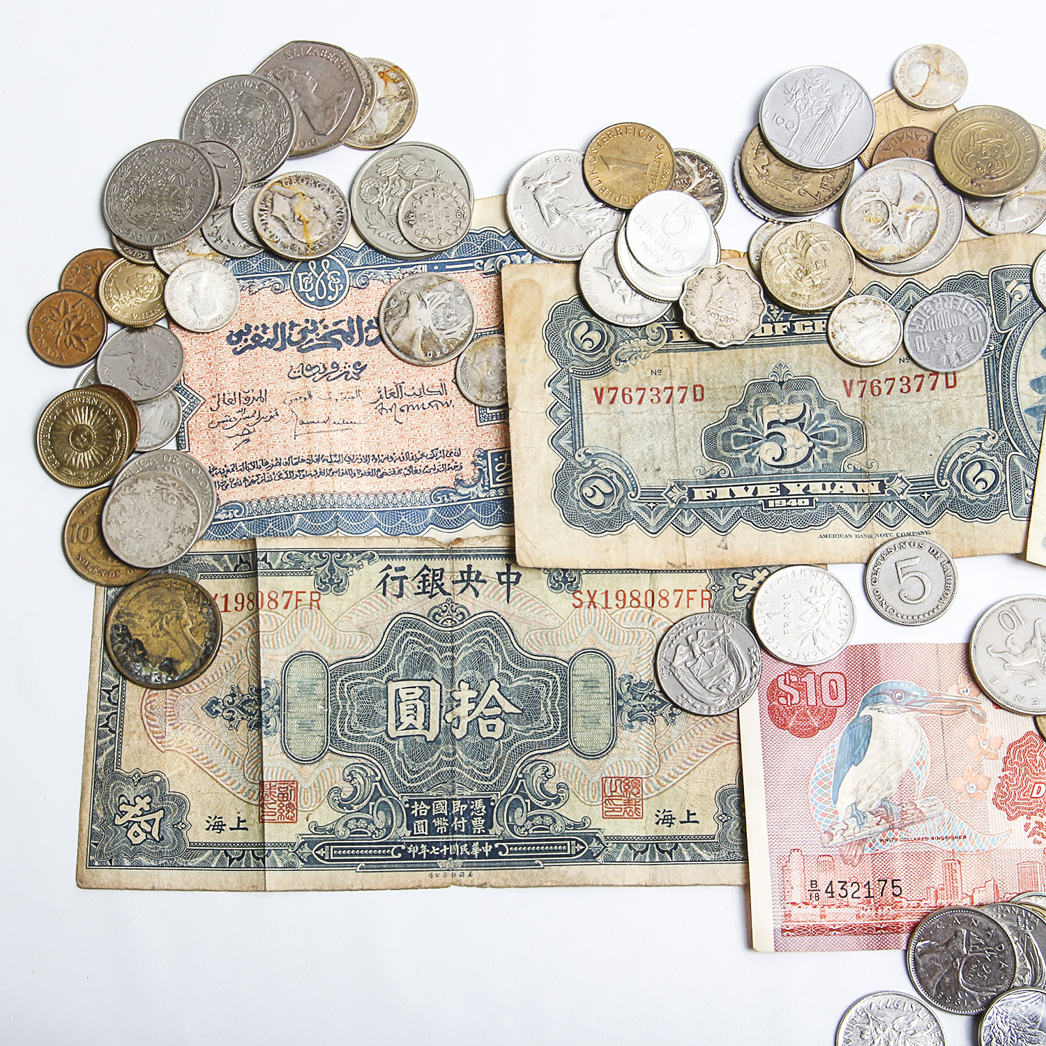 Collection of Foreign Coins and Currency