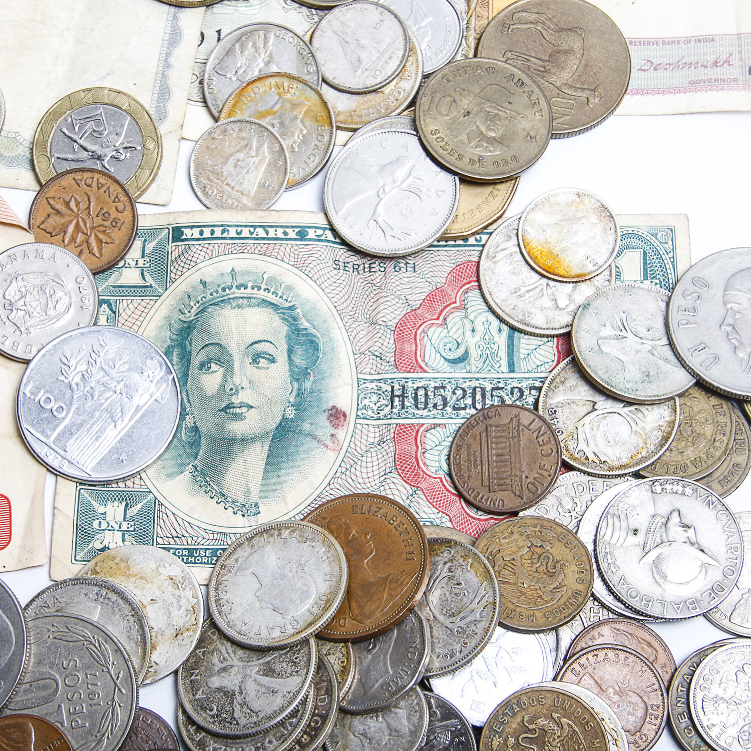 Collection of Foreign Coins and Currency