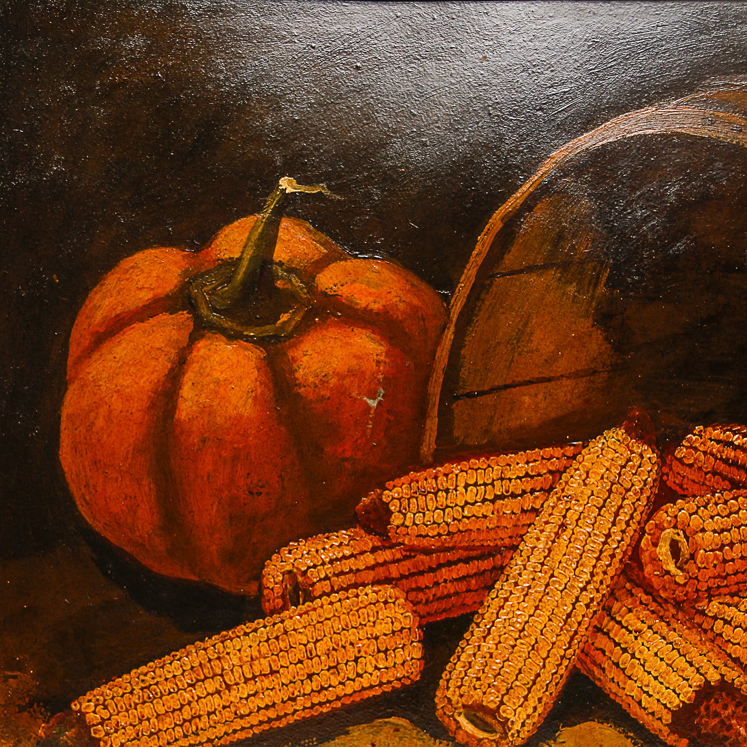Alfred Montgomery Oil on Board "Barrel and Spilled Corn"