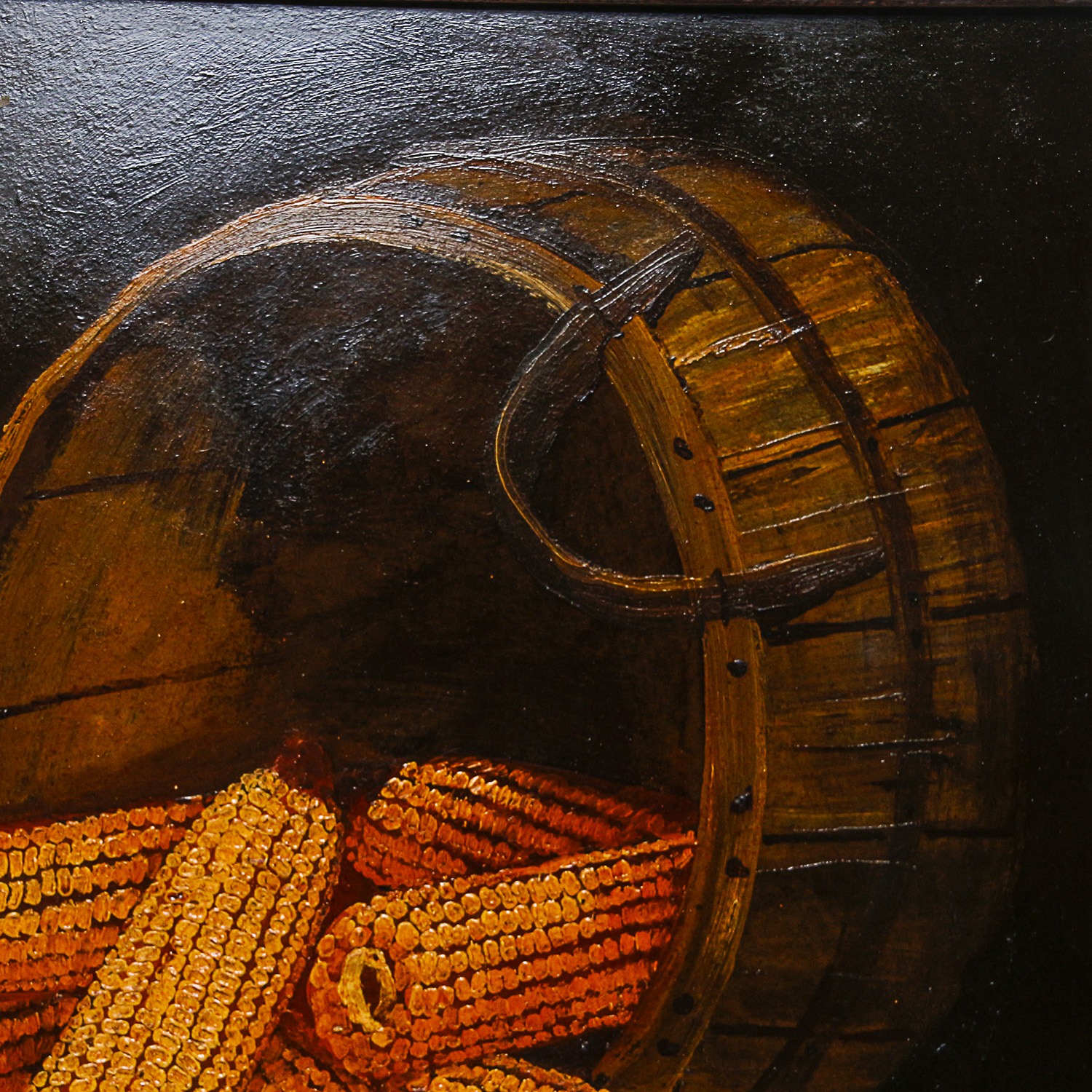 Alfred Montgomery Oil on Board "Barrel and Spilled Corn"