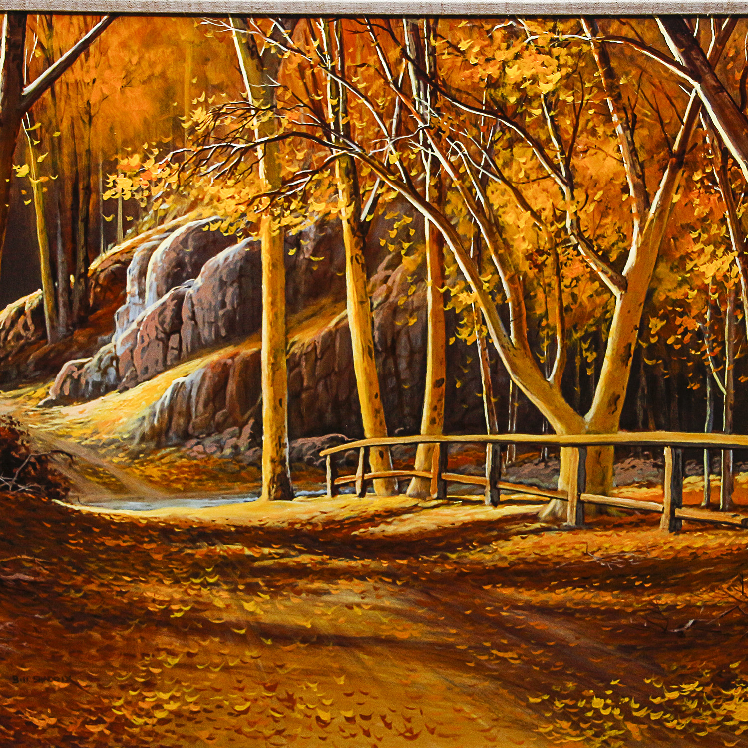 Bill Shaddix Oil on Board "Sycamore Crossing"