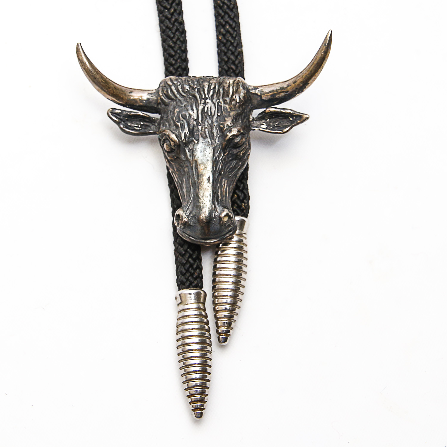 Southwestern Style 800 Silver and Silver Tone Steer's Head Bolo