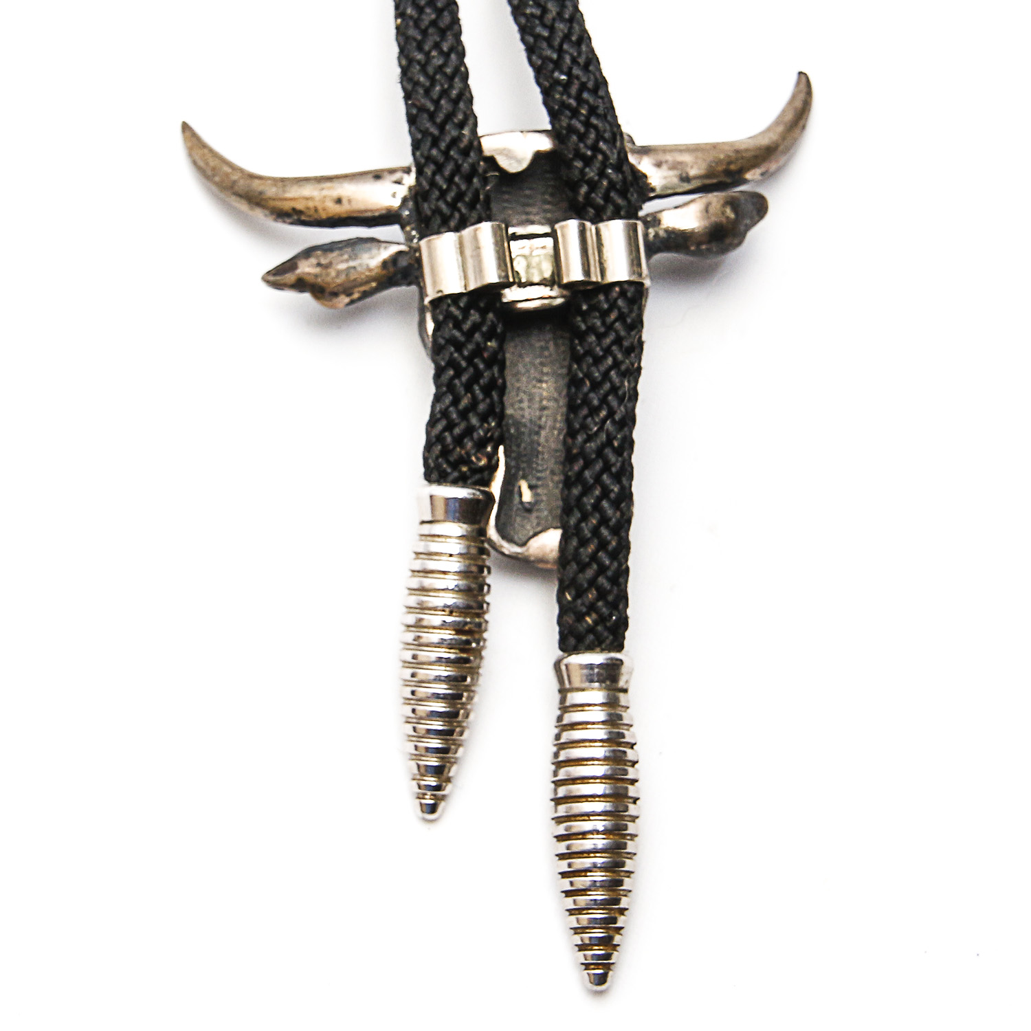 Southwestern Style 800 Silver and Silver Tone Steer's Head Bolo