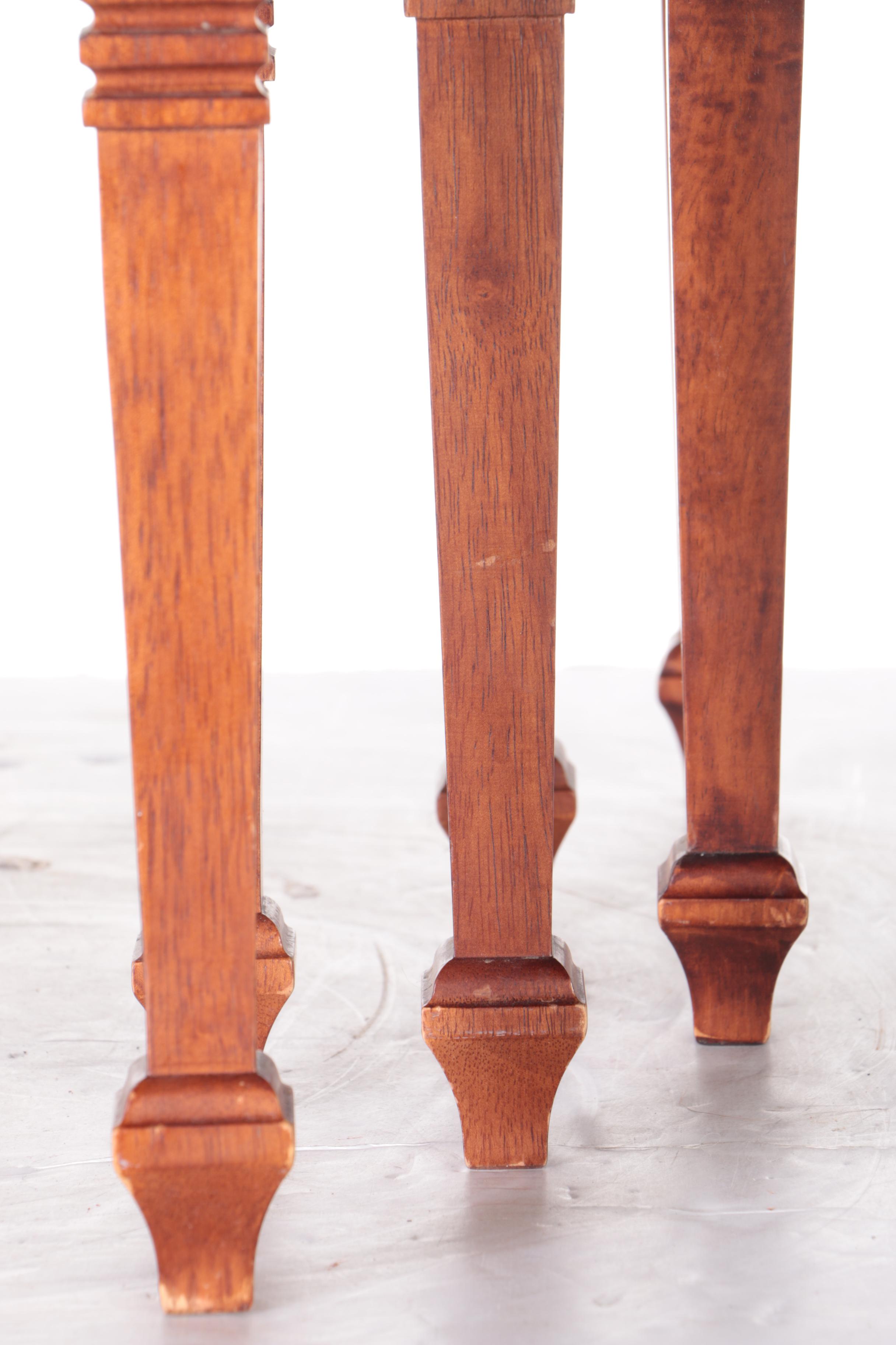 Wood and Wicker Nesting Tables