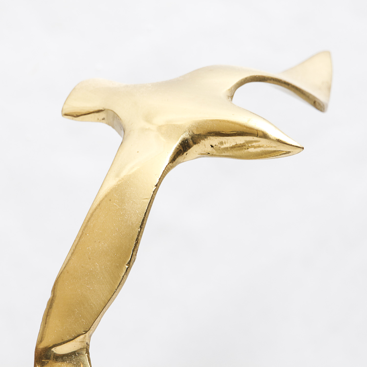 Mid-Century Brass Sculpture of Seagulls on a Black Marble Base