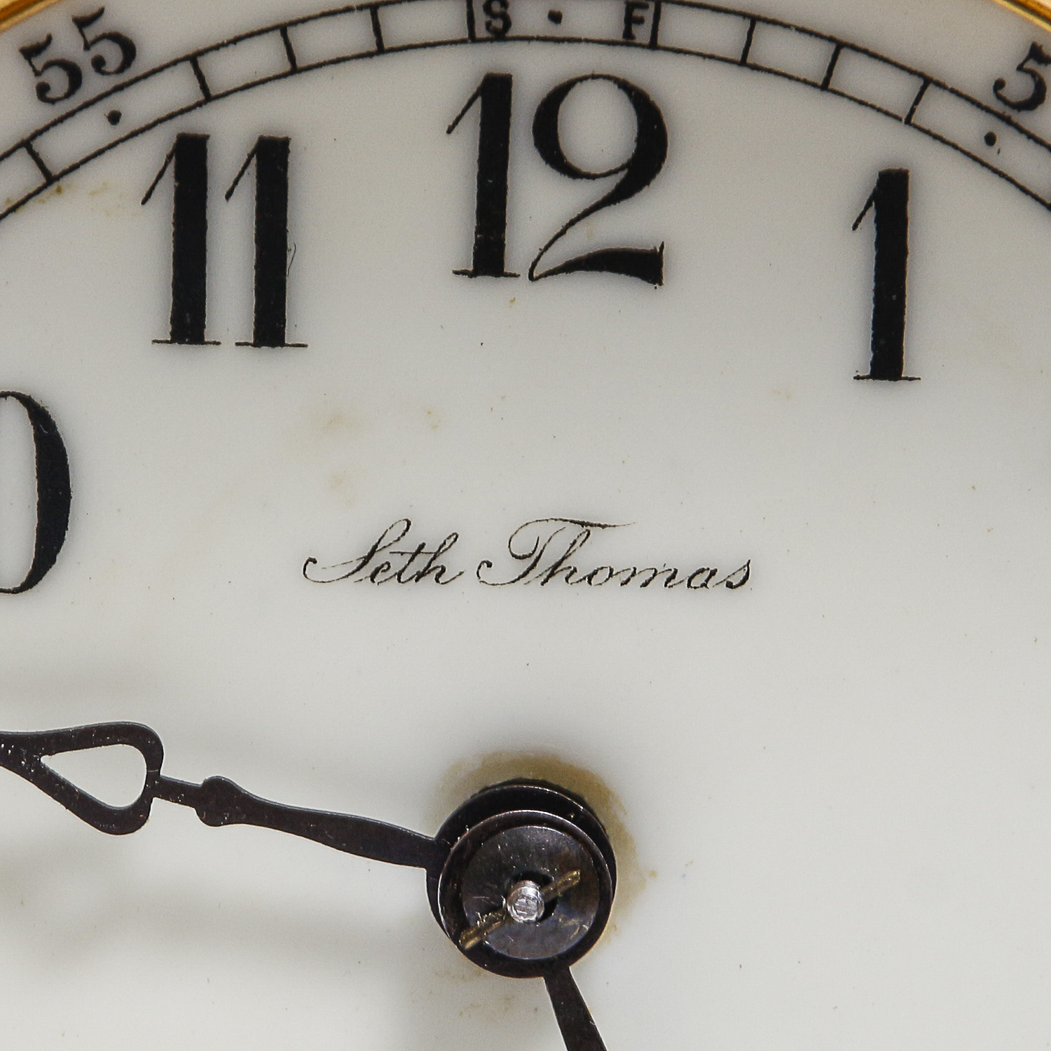 Vintage Glass Encased Brass Seth Thomas Mantel Clock