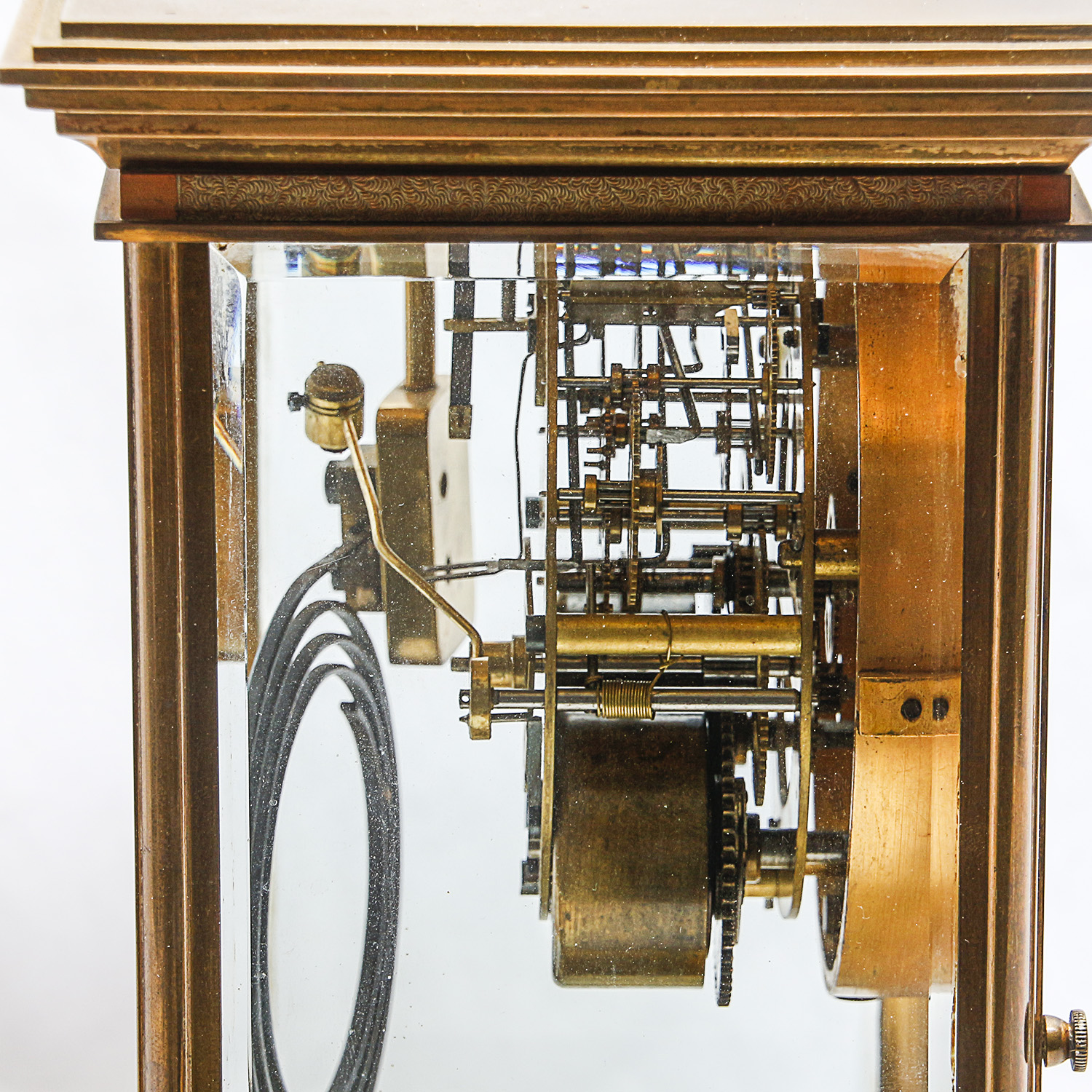 Vintage Glass Encased Brass Seth Thomas Mantel Clock