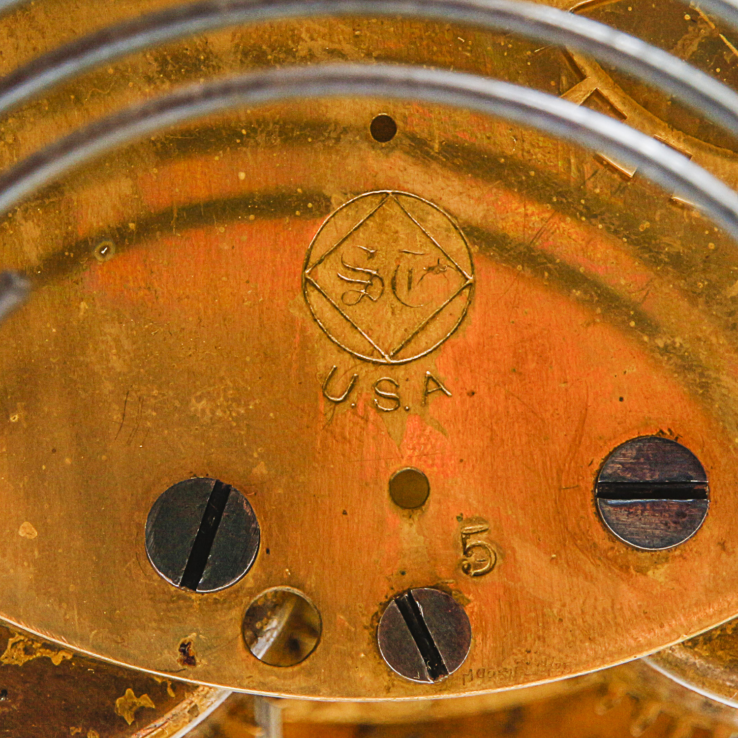 Vintage Glass Encased Brass Seth Thomas Mantel Clock