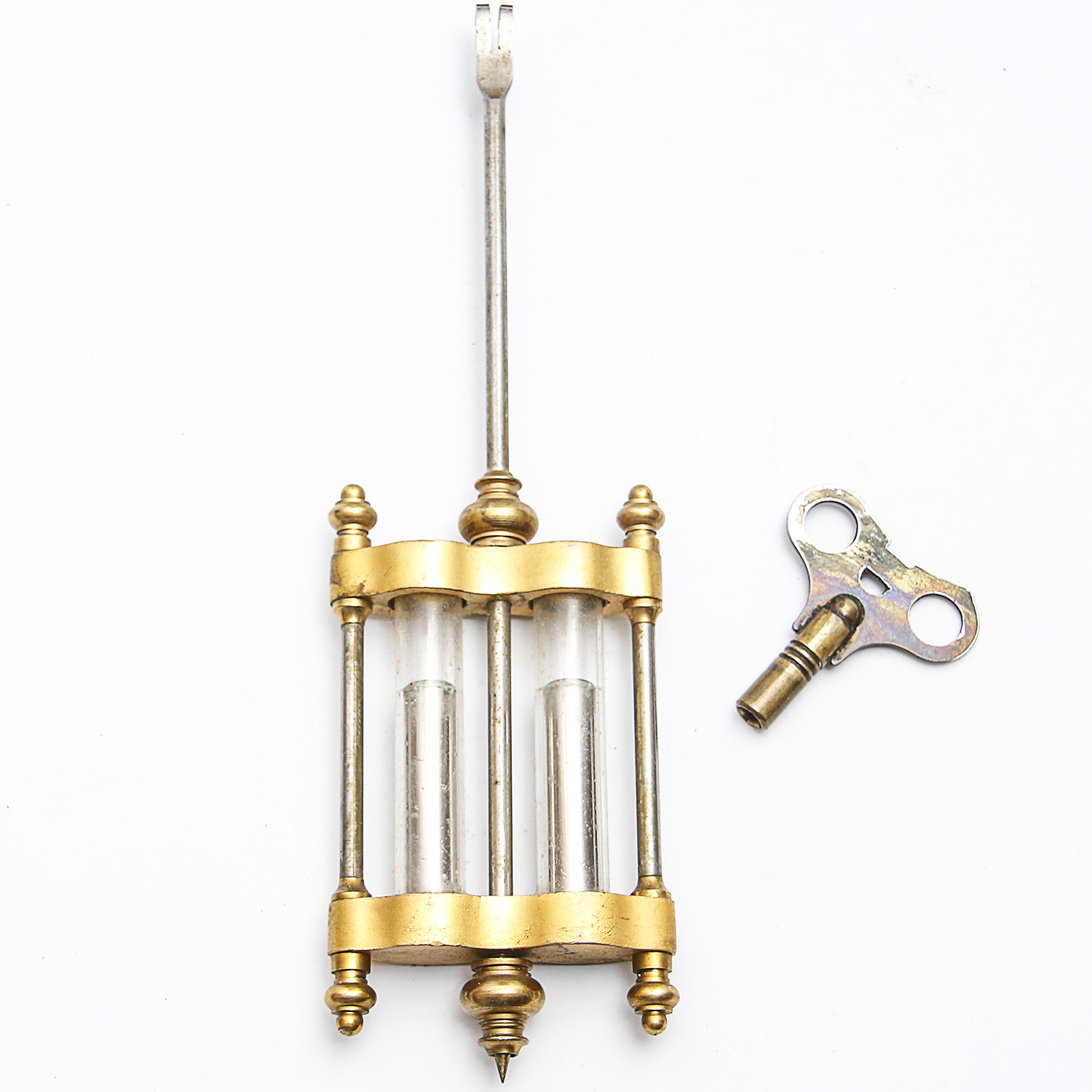 Vintage Glass Encased Brass Seth Thomas Mantel Clock