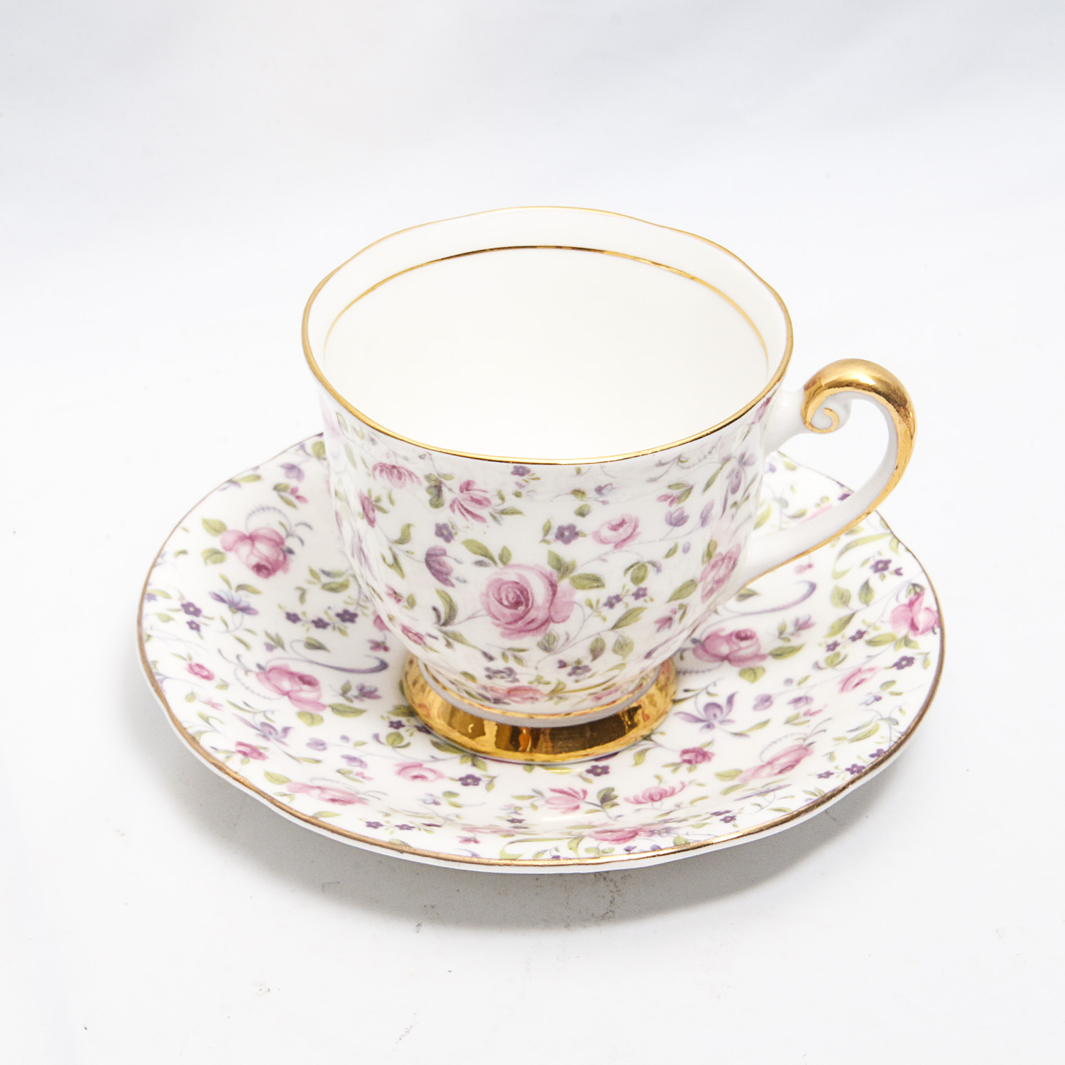 Collection of Porcelain Teacups and Saucer Pairs