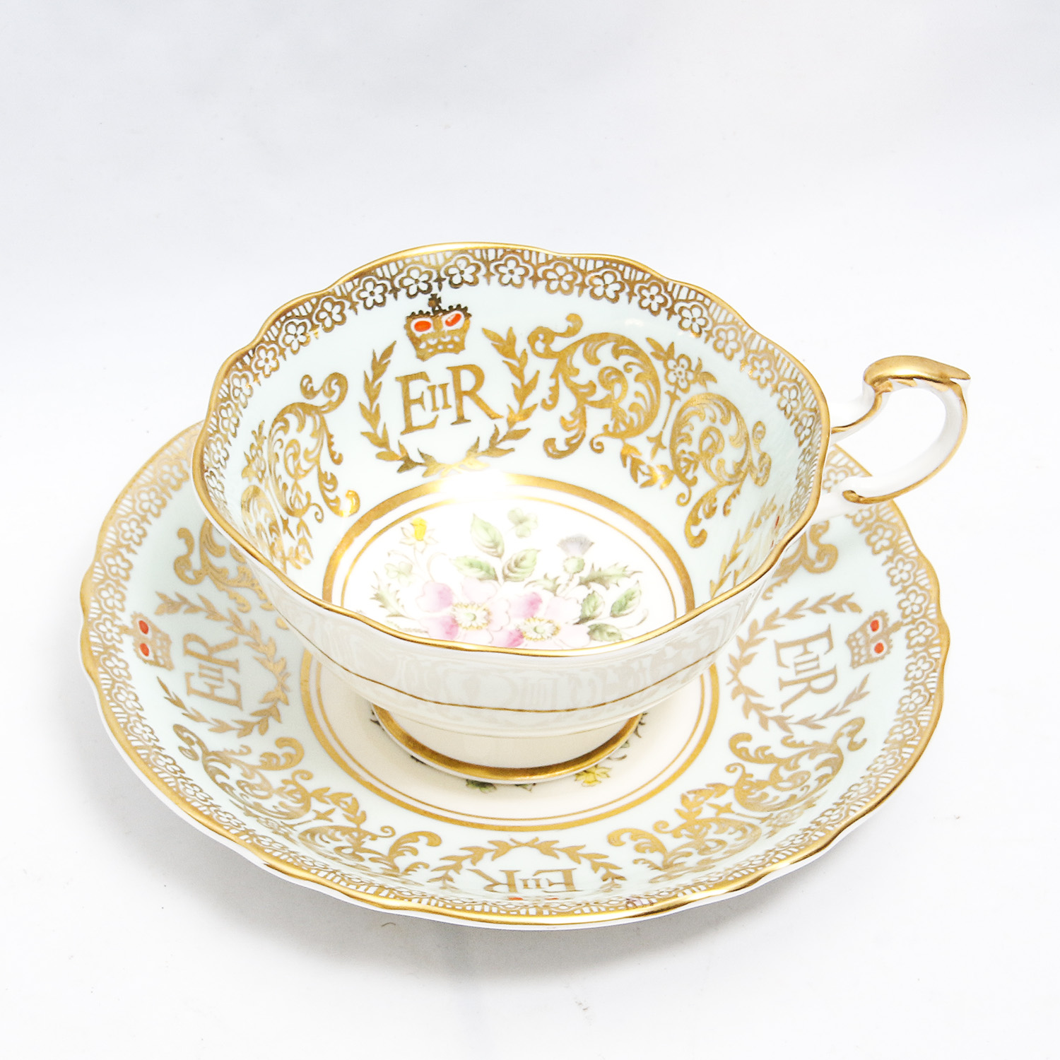 Collection of Porcelain Teacups and Saucer Pairs