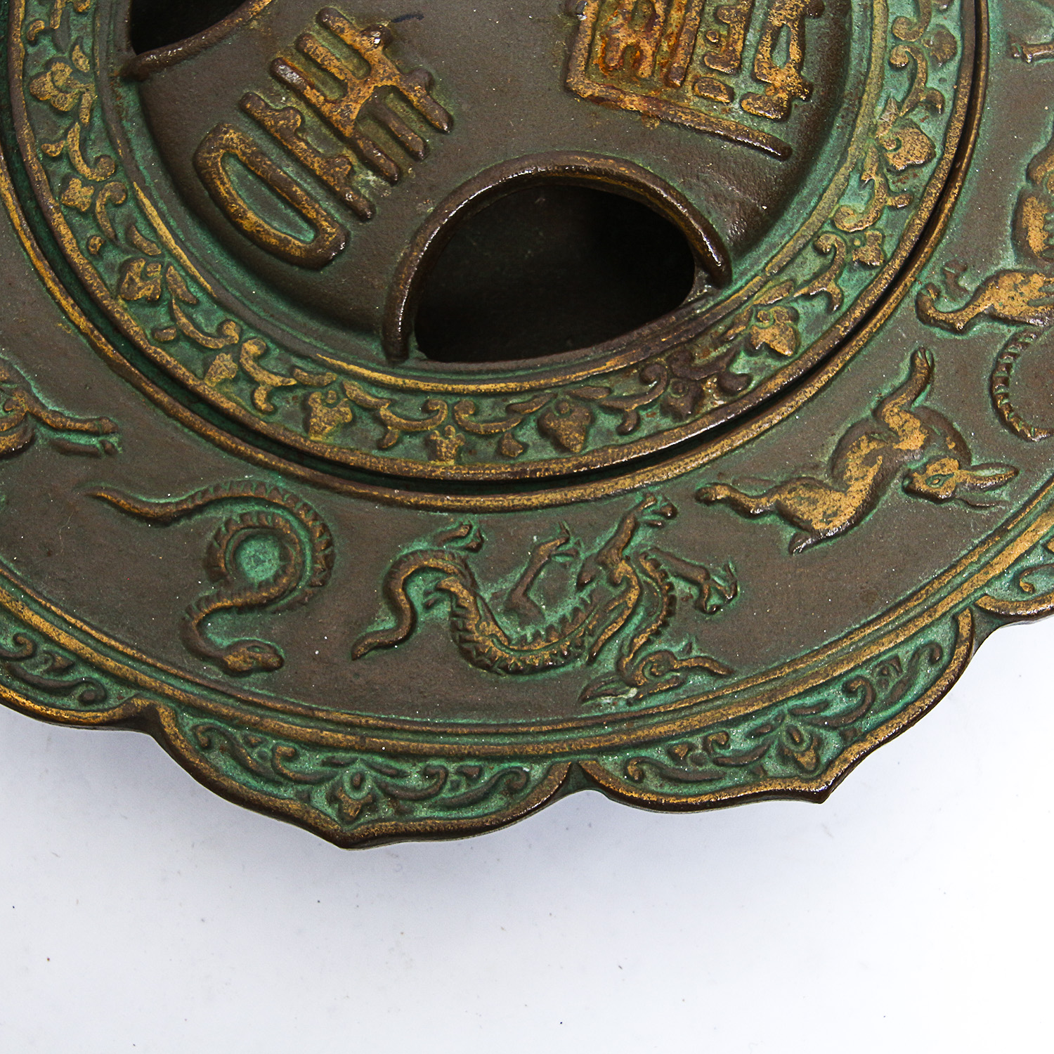 Brass Lotus-Shaped Chinese Zodiac Incense Burner
