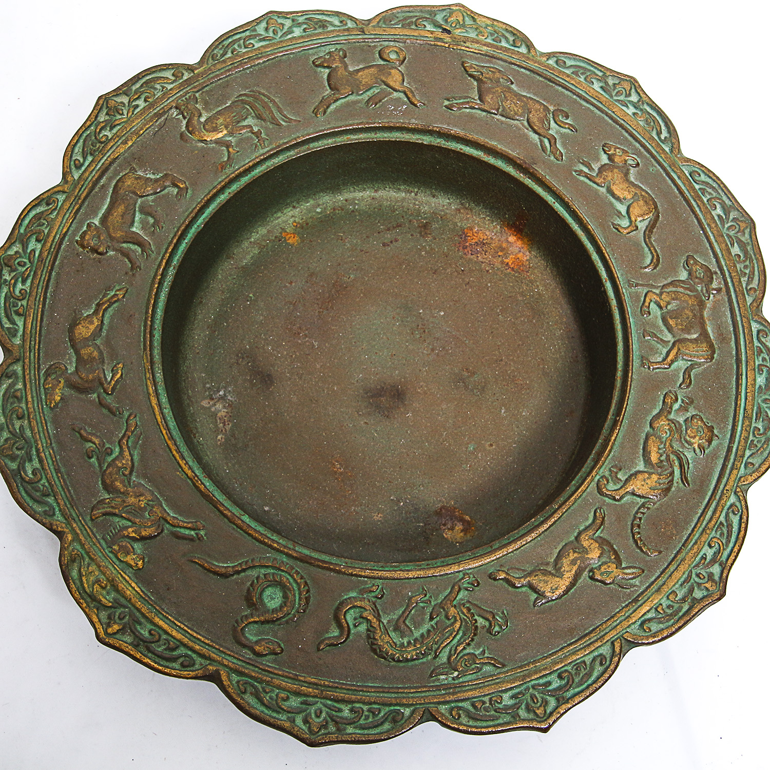 Brass Lotus-Shaped Chinese Zodiac Incense Burner