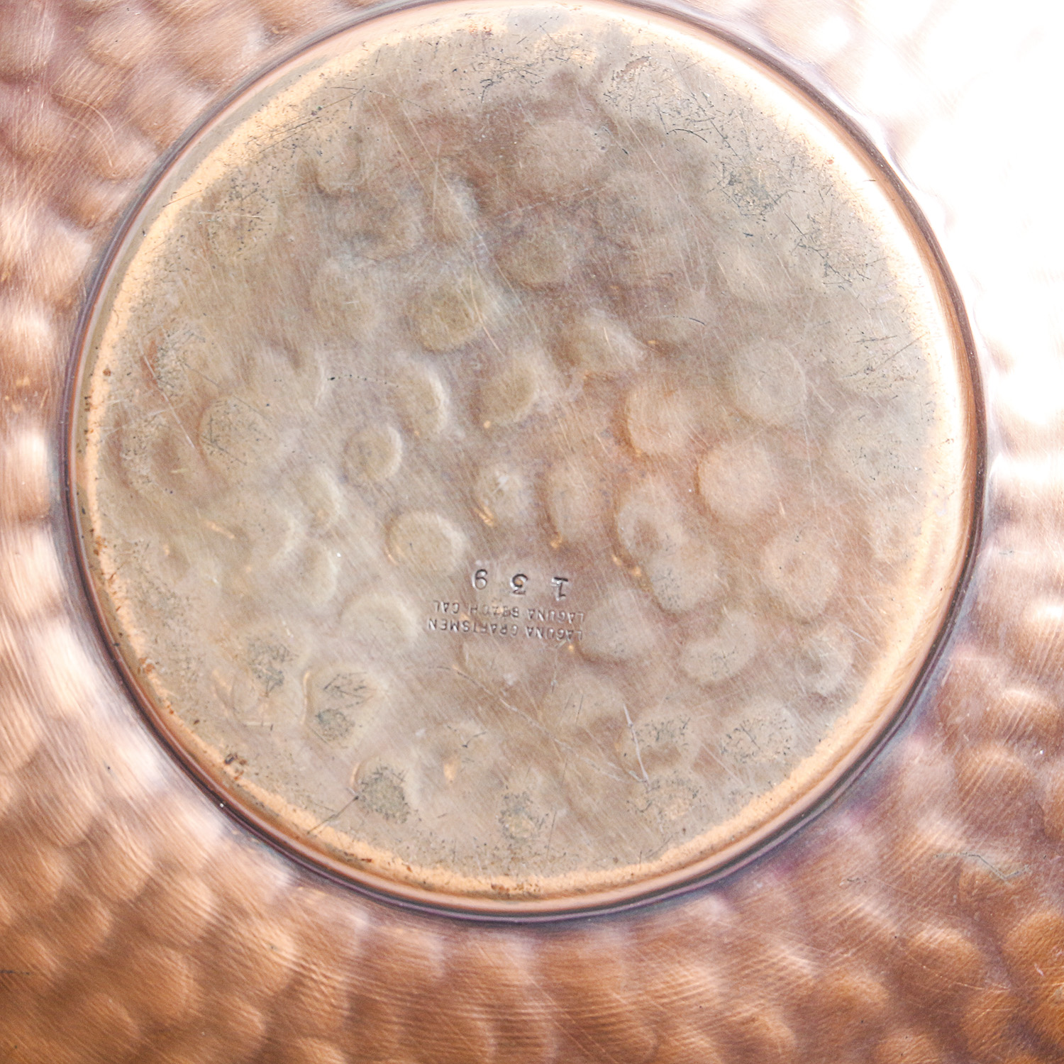 Vintage Laguna Craftsmen Hammered Copper Bowl