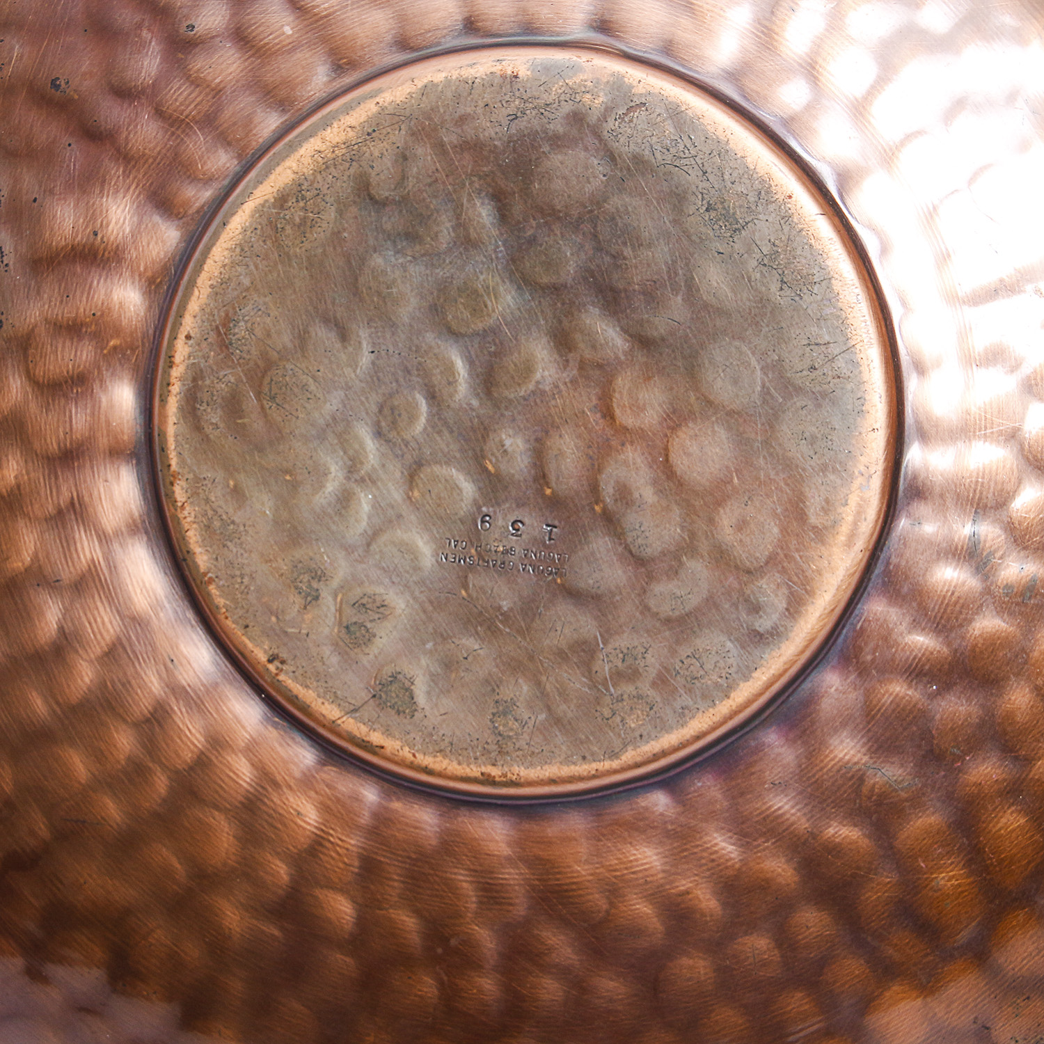 Vintage Laguna Craftsmen Hammered Copper Bowl