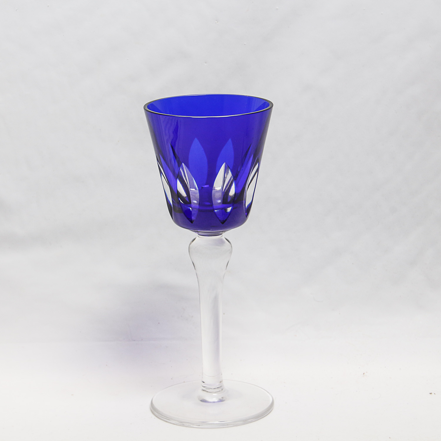 Pair of St. Louis Cased Wine Glasses From The S.S. France