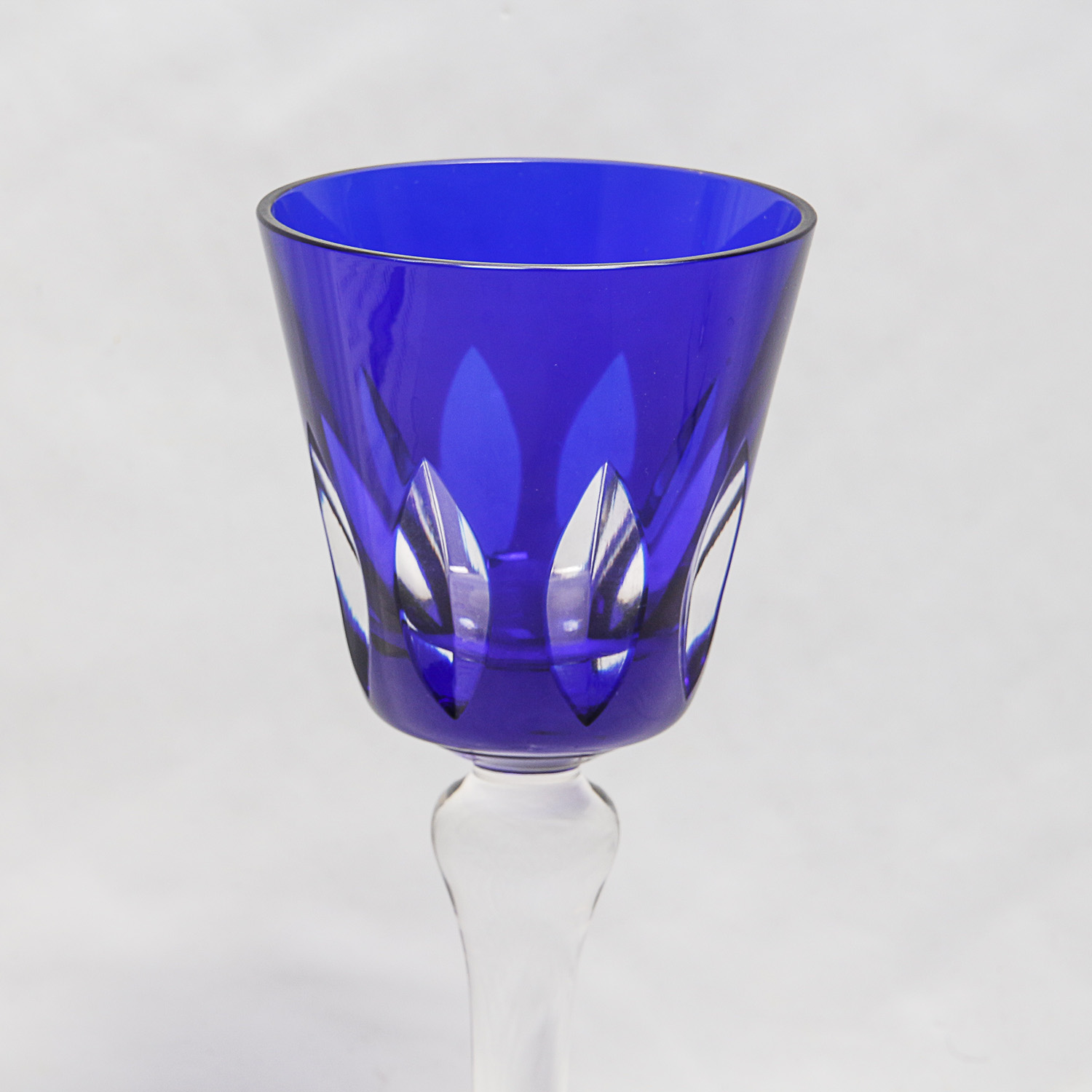 Pair of St. Louis Cased Wine Glasses From The S.S. France