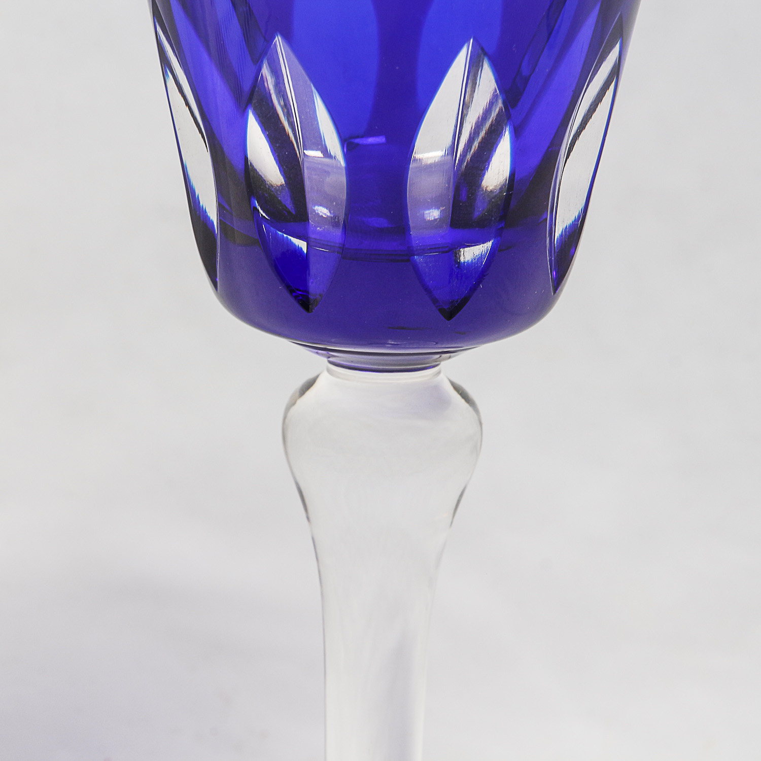 Pair of St. Louis Cased Wine Glasses From The S.S. France