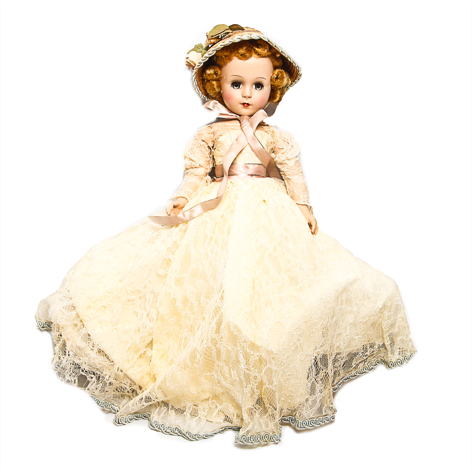 Vintage 18" Madame Alexander Doll with Lace Dress