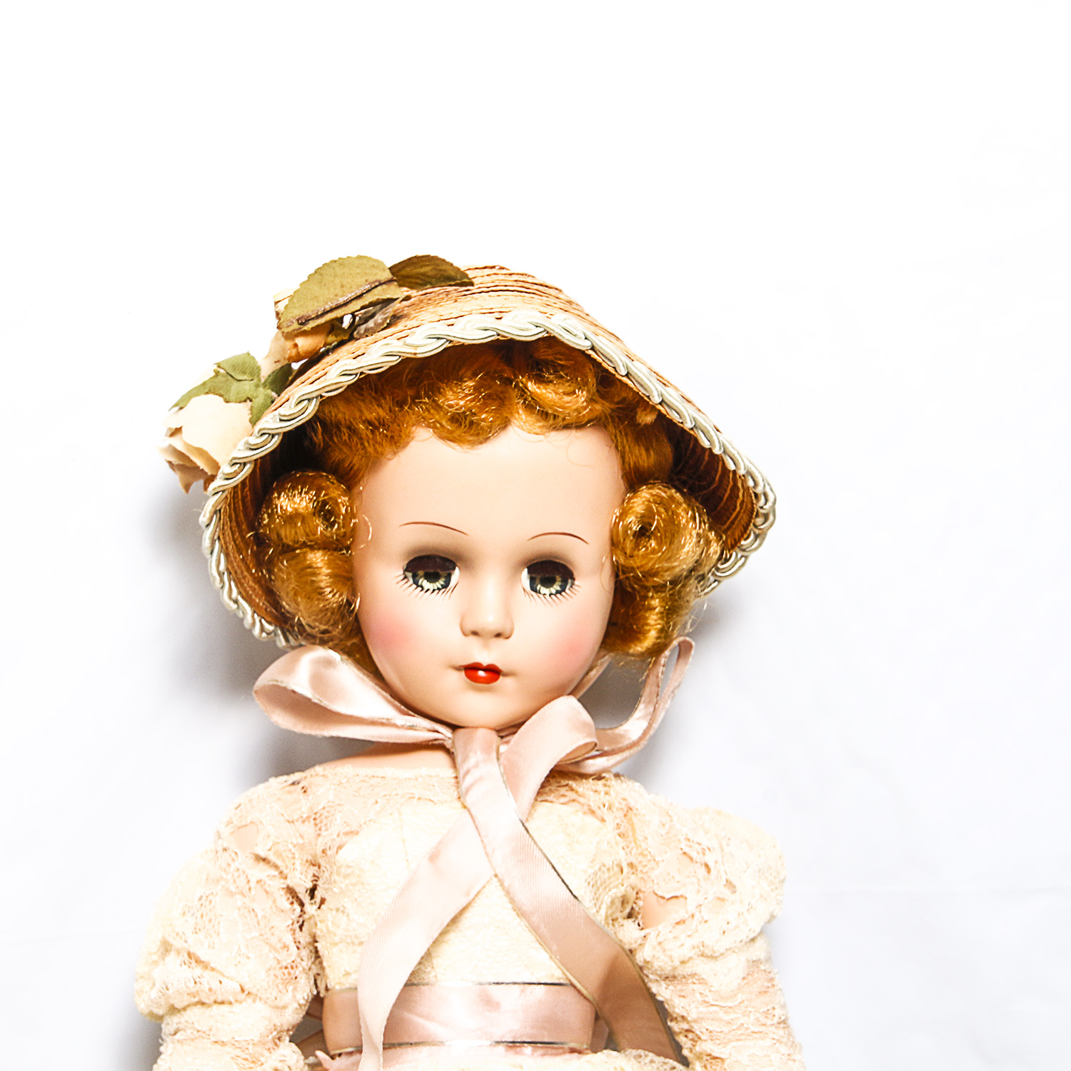 Vintage 18" Madame Alexander Doll with Lace Dress