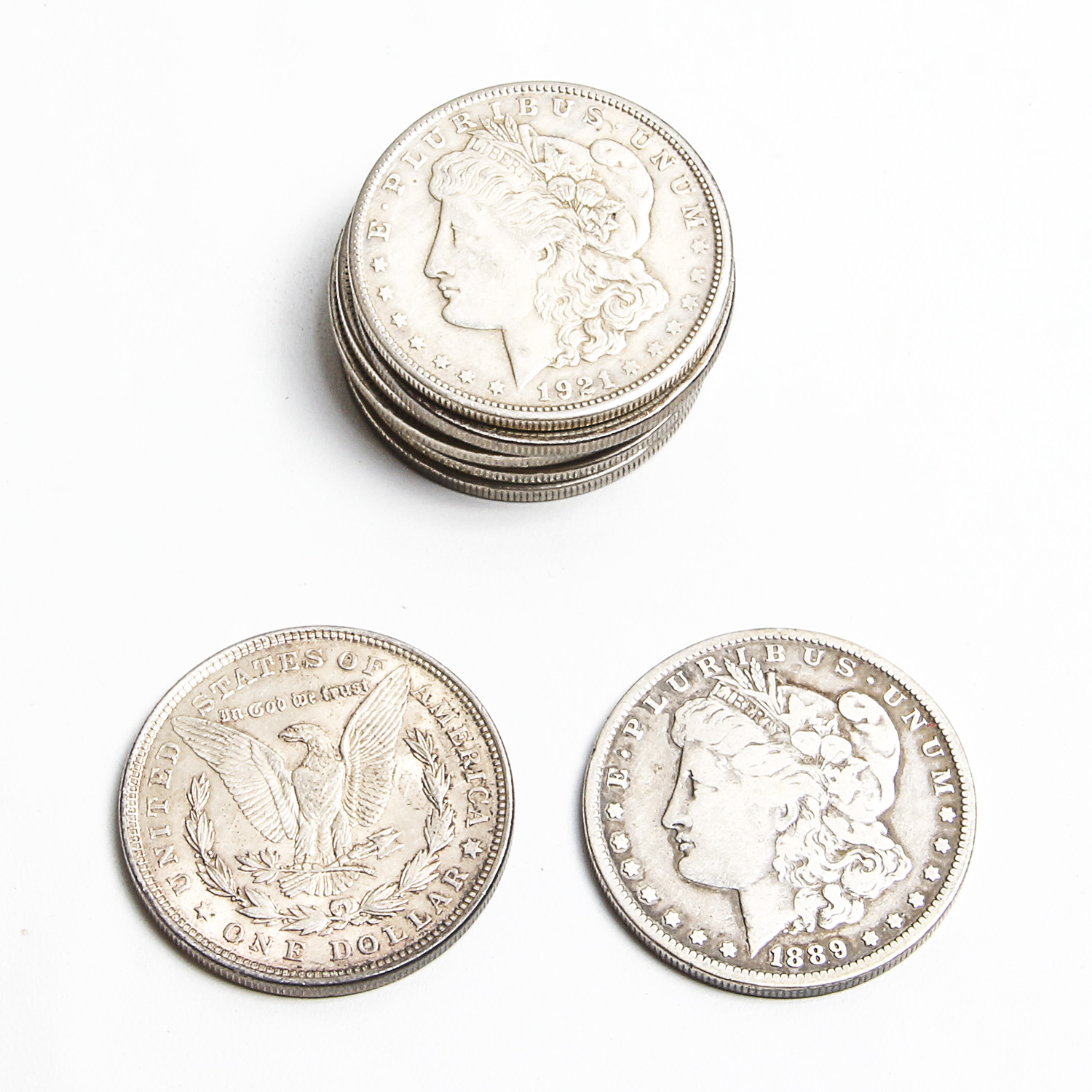Silver Morgan and Peace Dollars