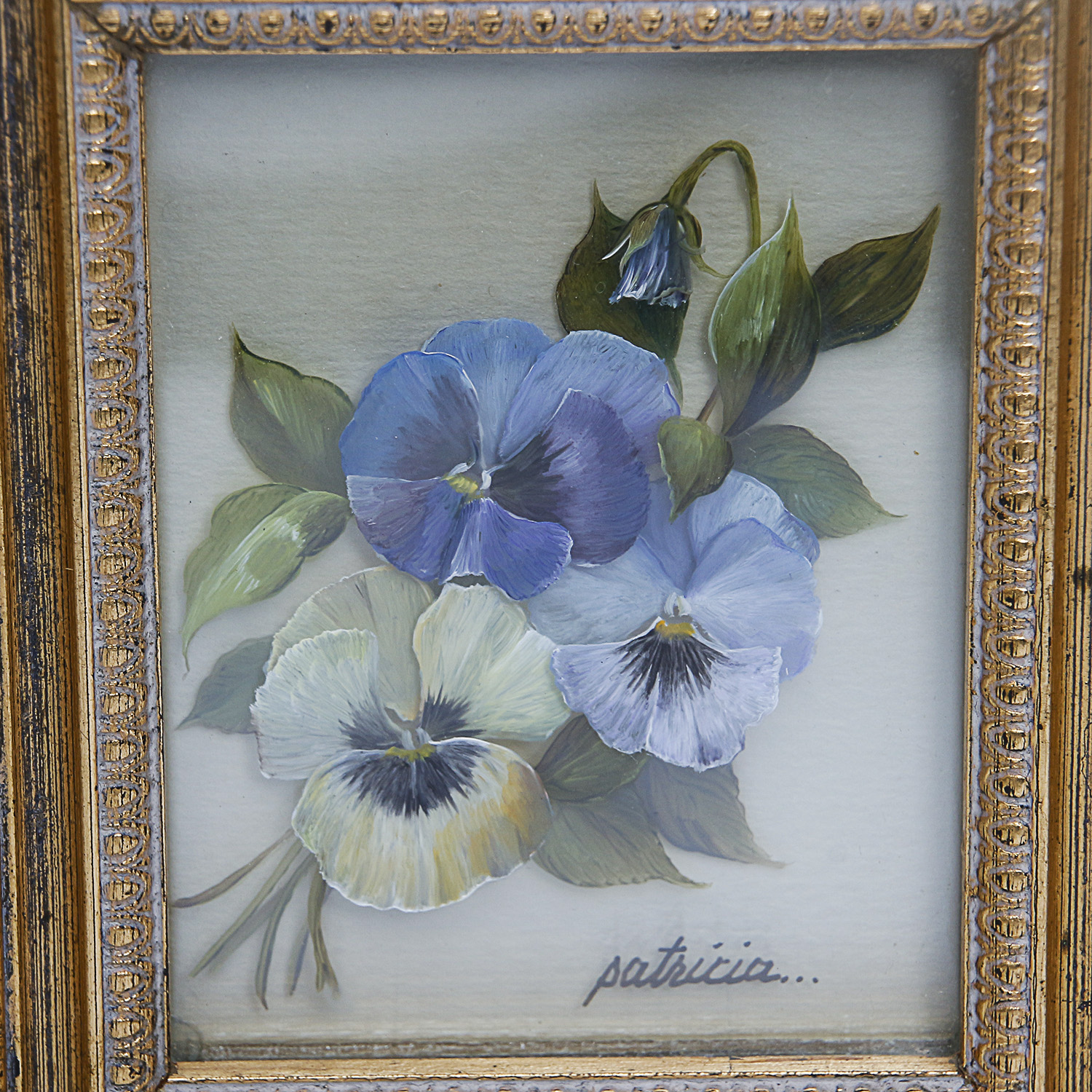 Collection of Reverse Glass Flower Paintings