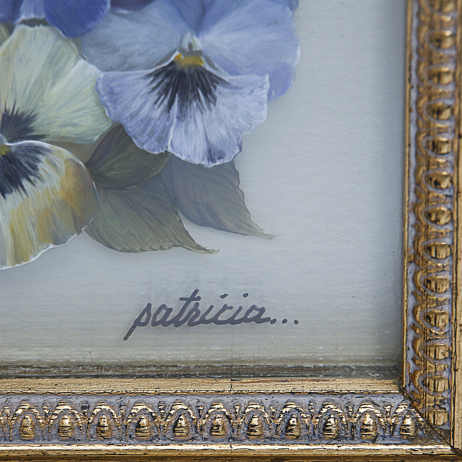 Collection of Reverse Glass Flower Paintings