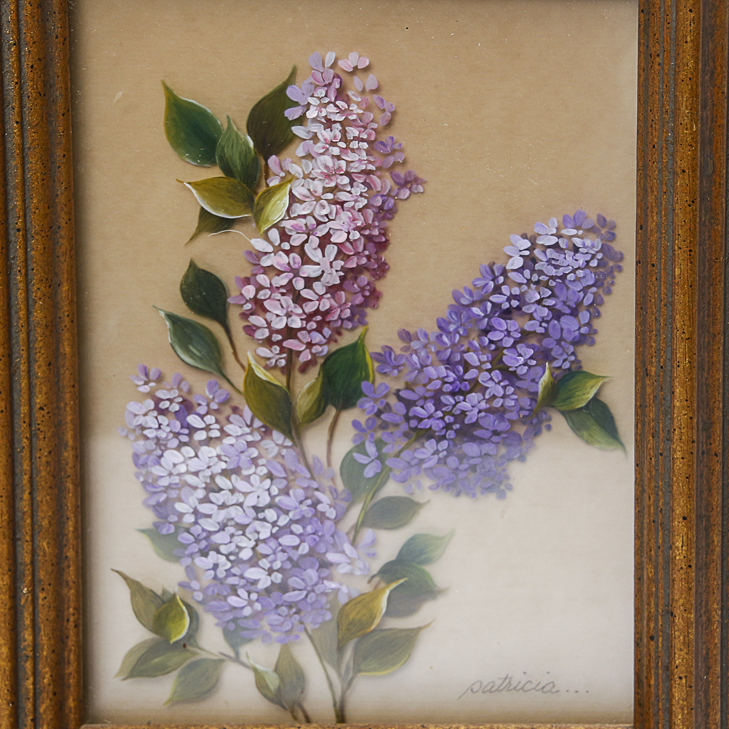 Collection of Reverse Glass Flower Paintings