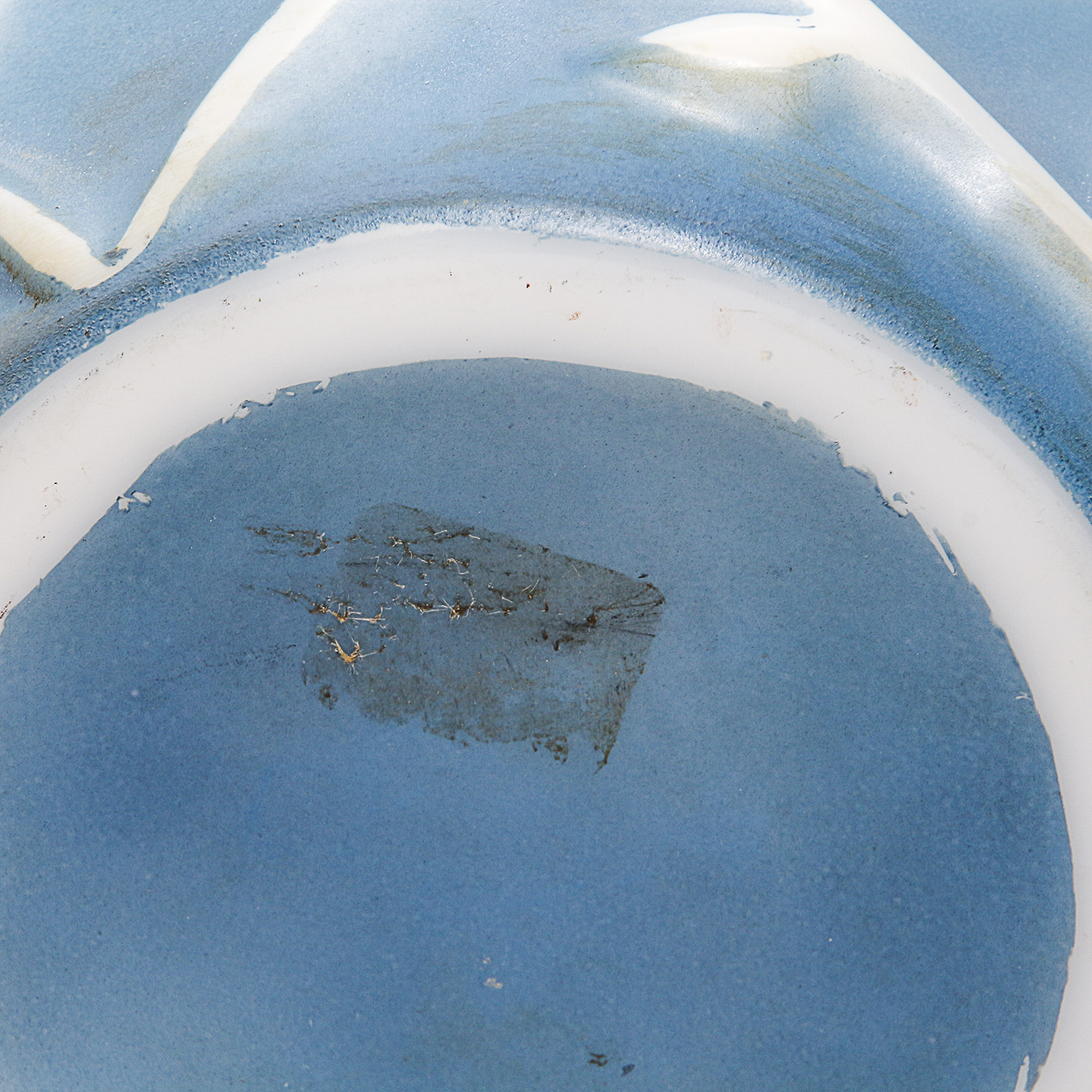 Vintage Phoenix Consolidated Glass Blue and White Floral Vase