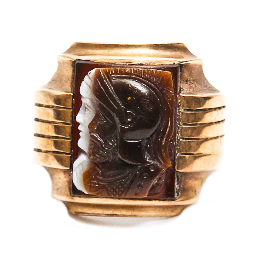 Vintage 10K Gold Cameo Ring