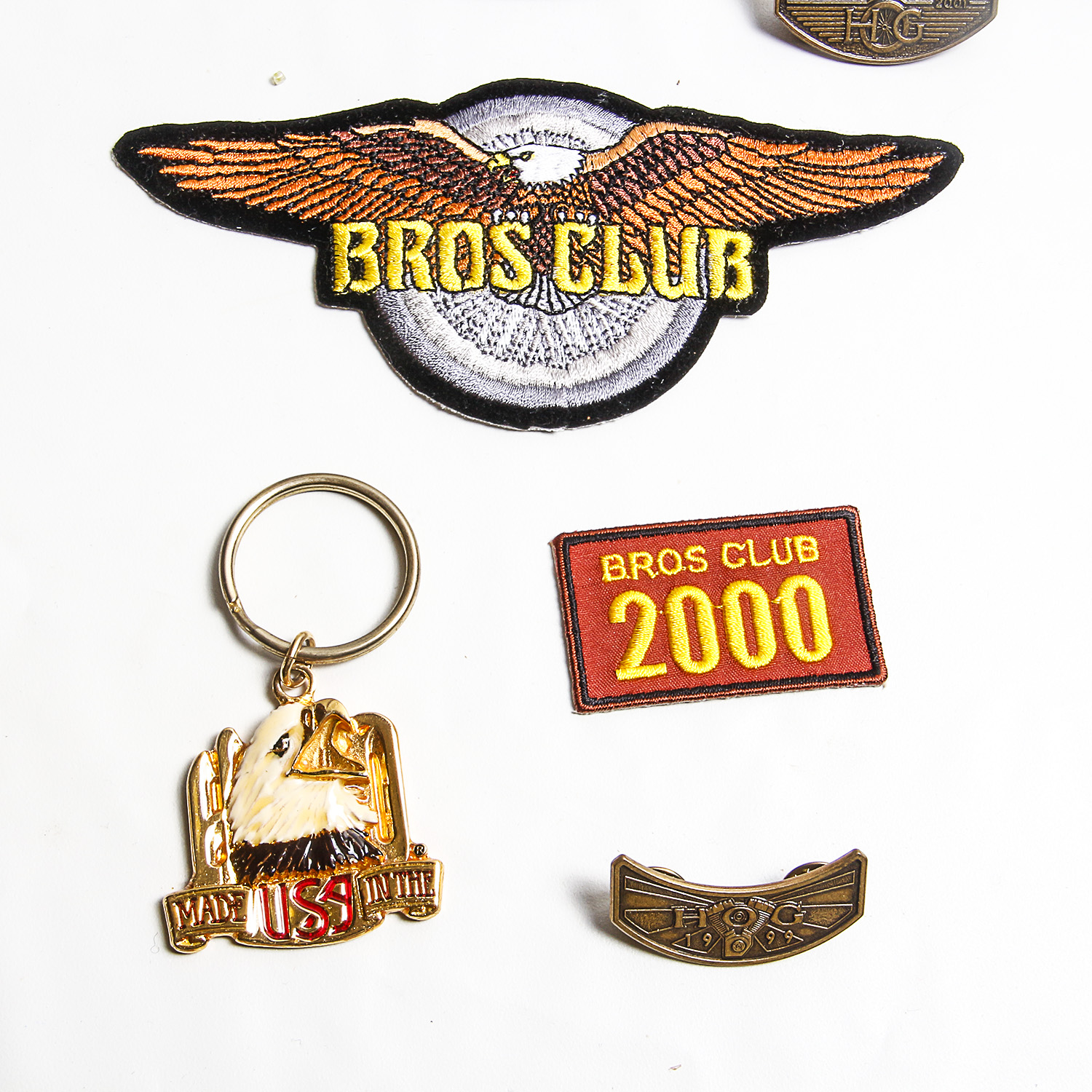 Collection of Motorcycle-Related Patches and Pinbacks