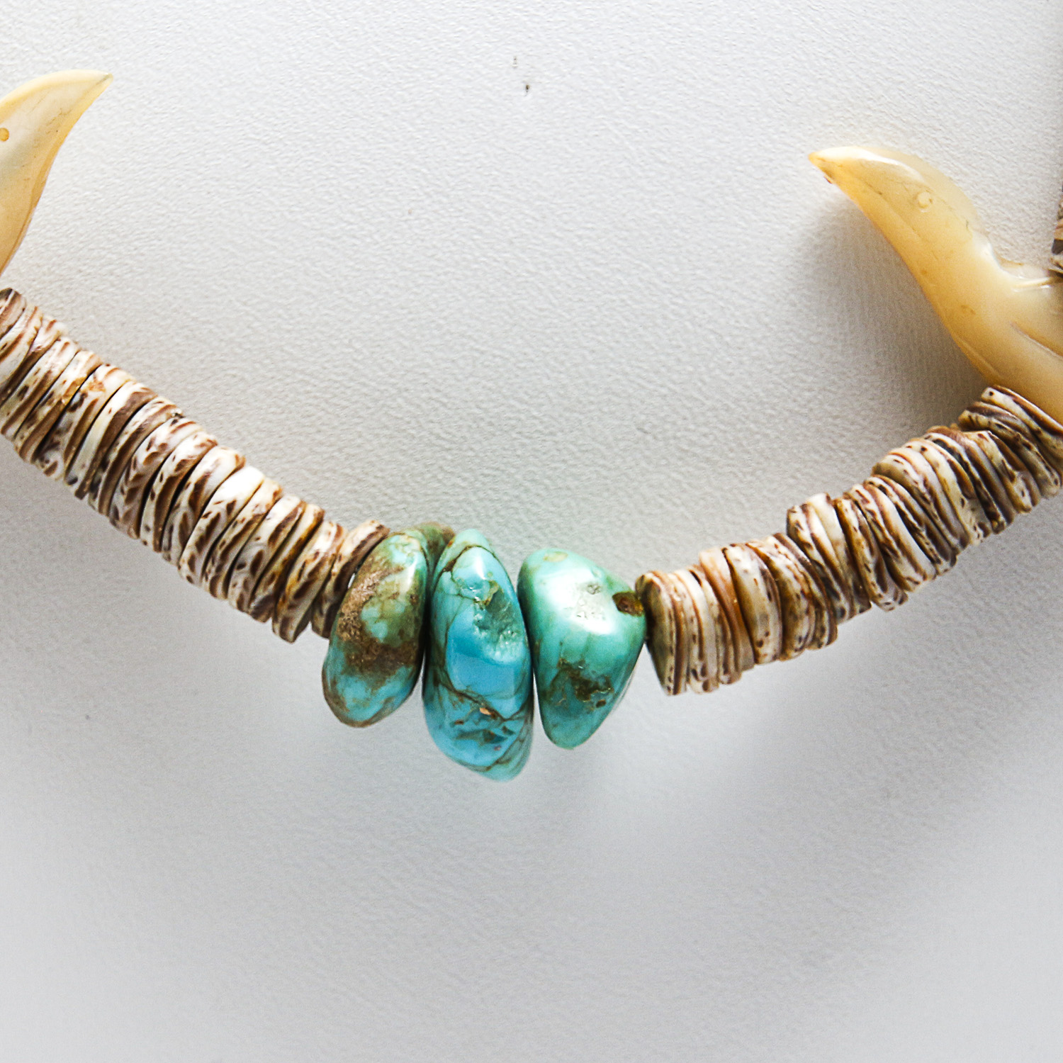 Santo Domingo Style Gemstone Fetish Heishi Bead Necklace