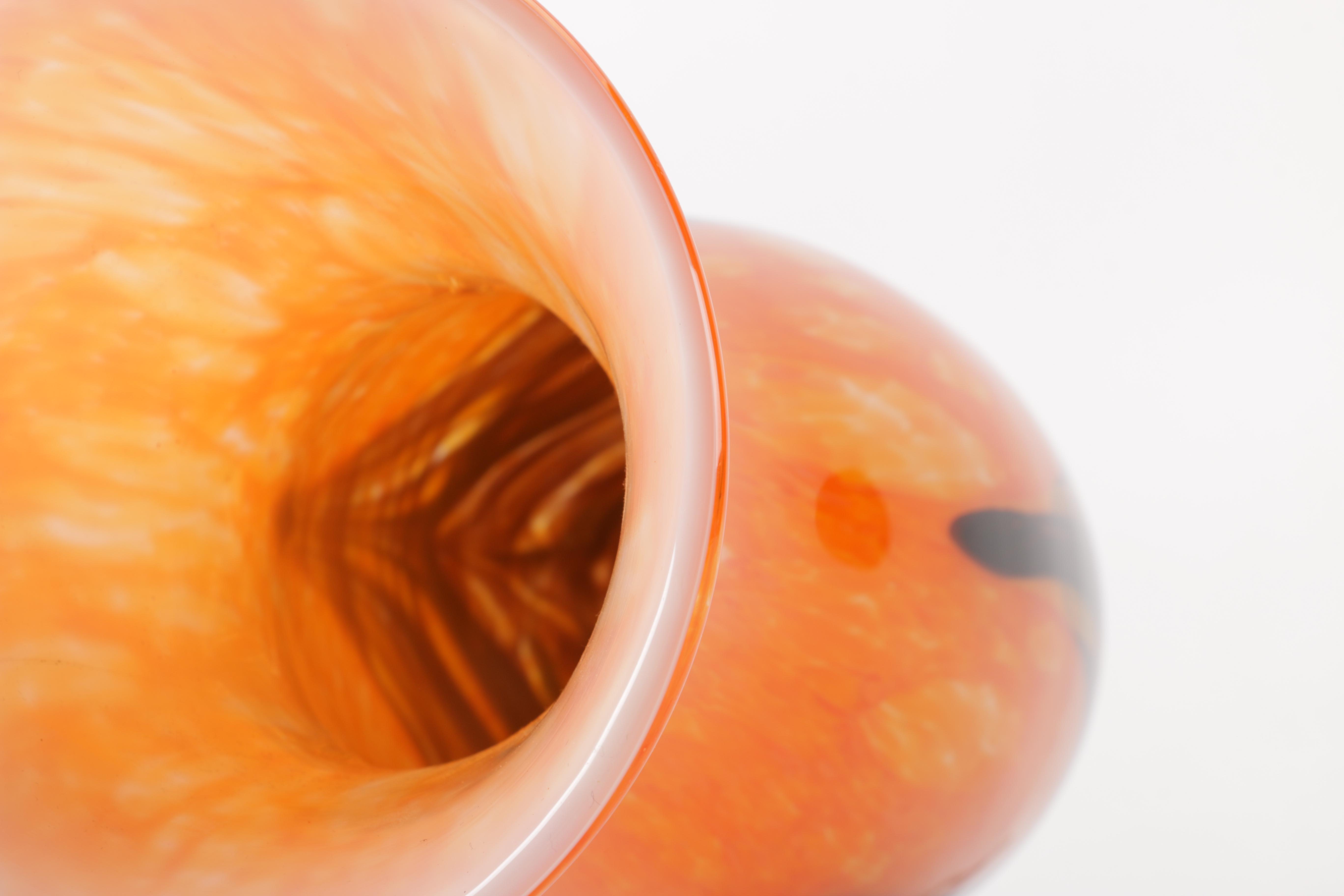 Orange and Brown Glass Vase