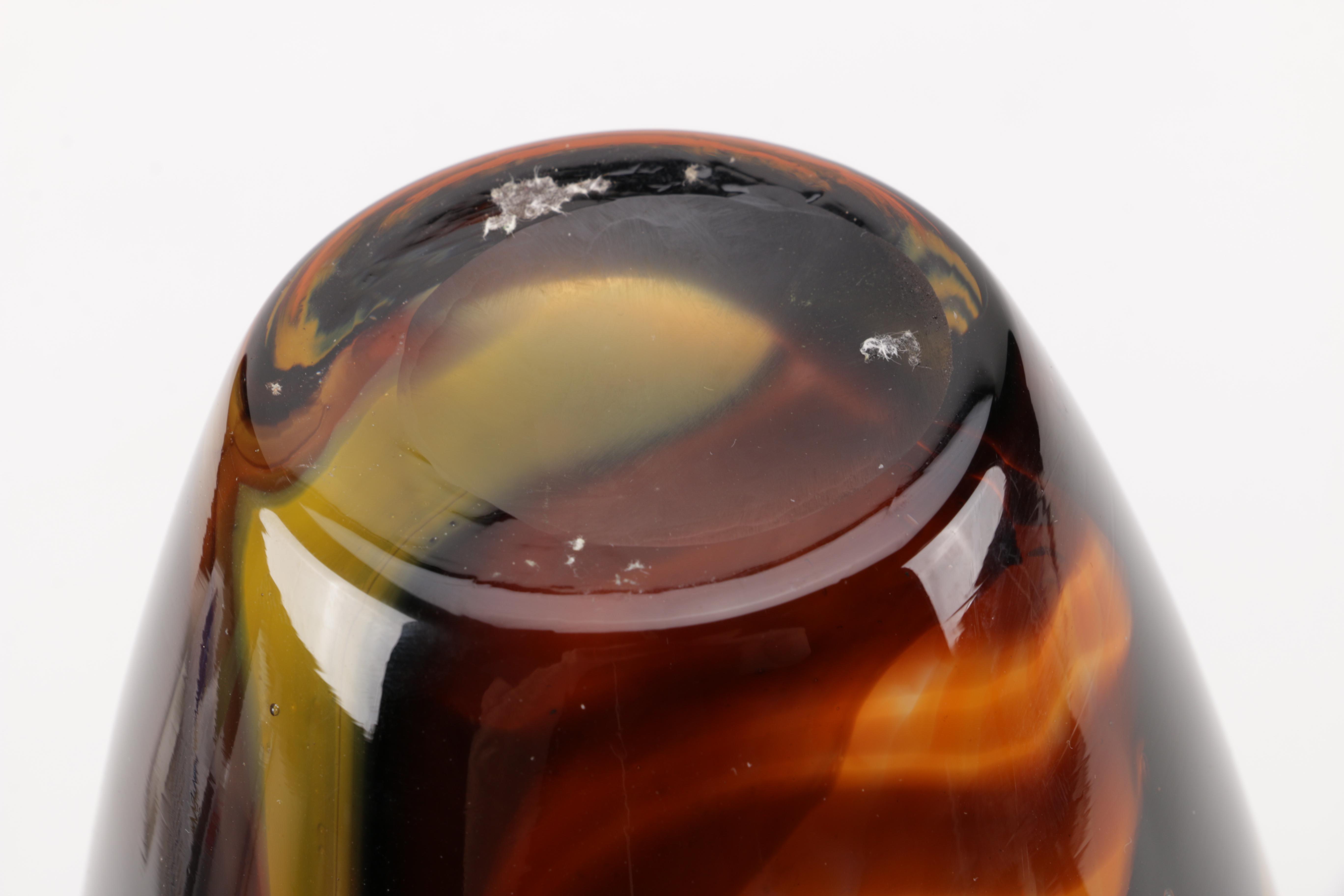 Orange and Brown Glass Vase