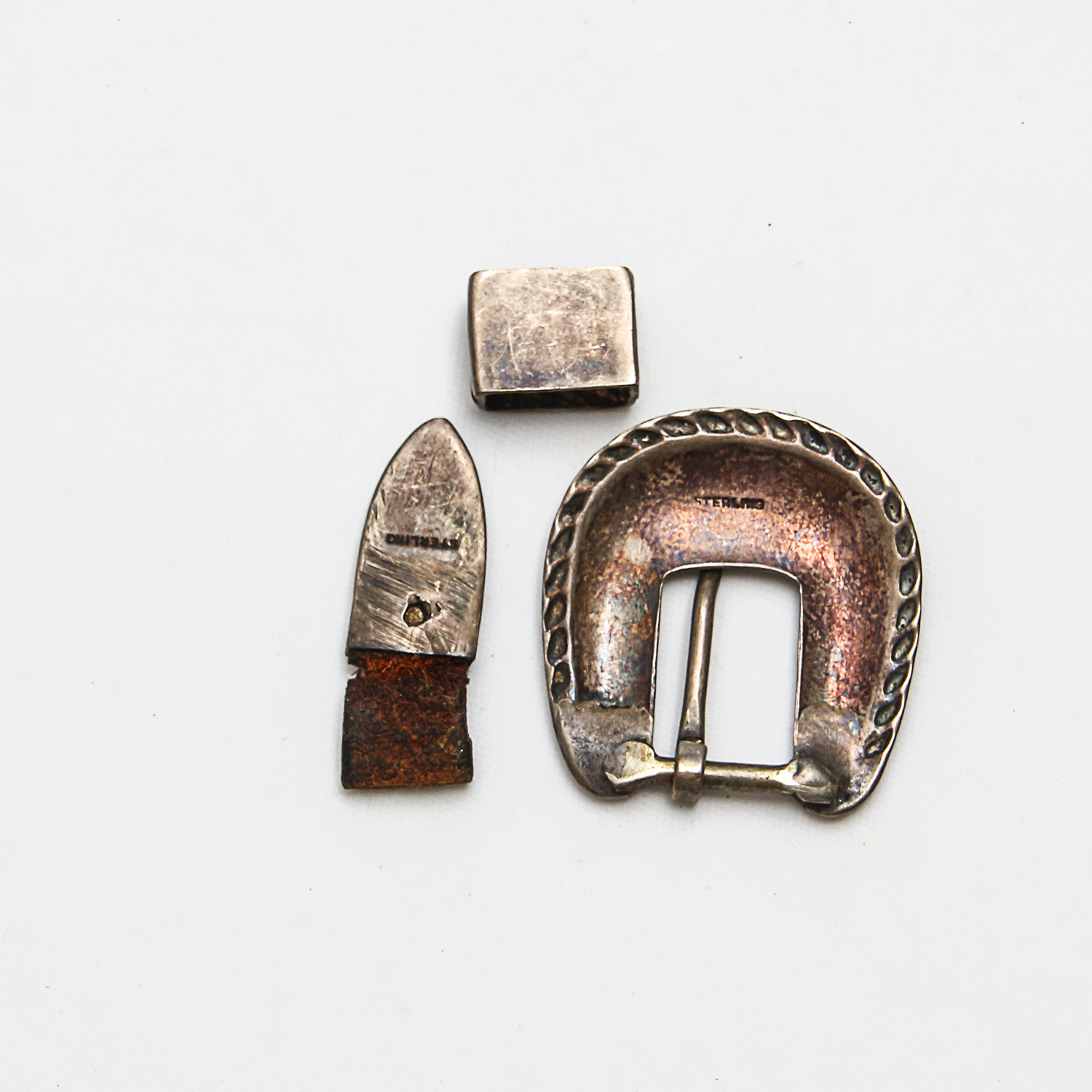 Sterling Silver Buckle, Buttons and Conchos