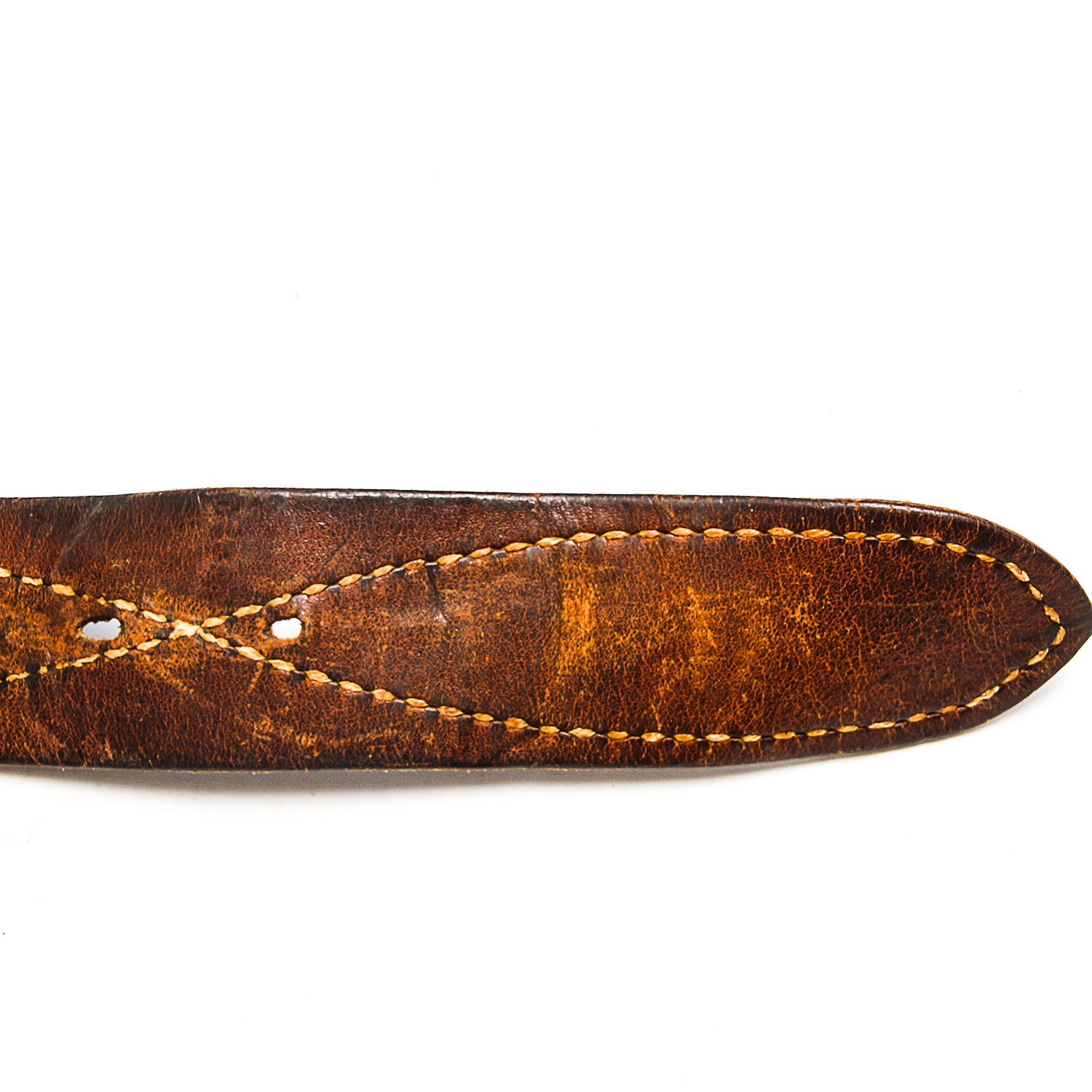 Leather Belt and 800 Silver Buckle with Howlite Inlay