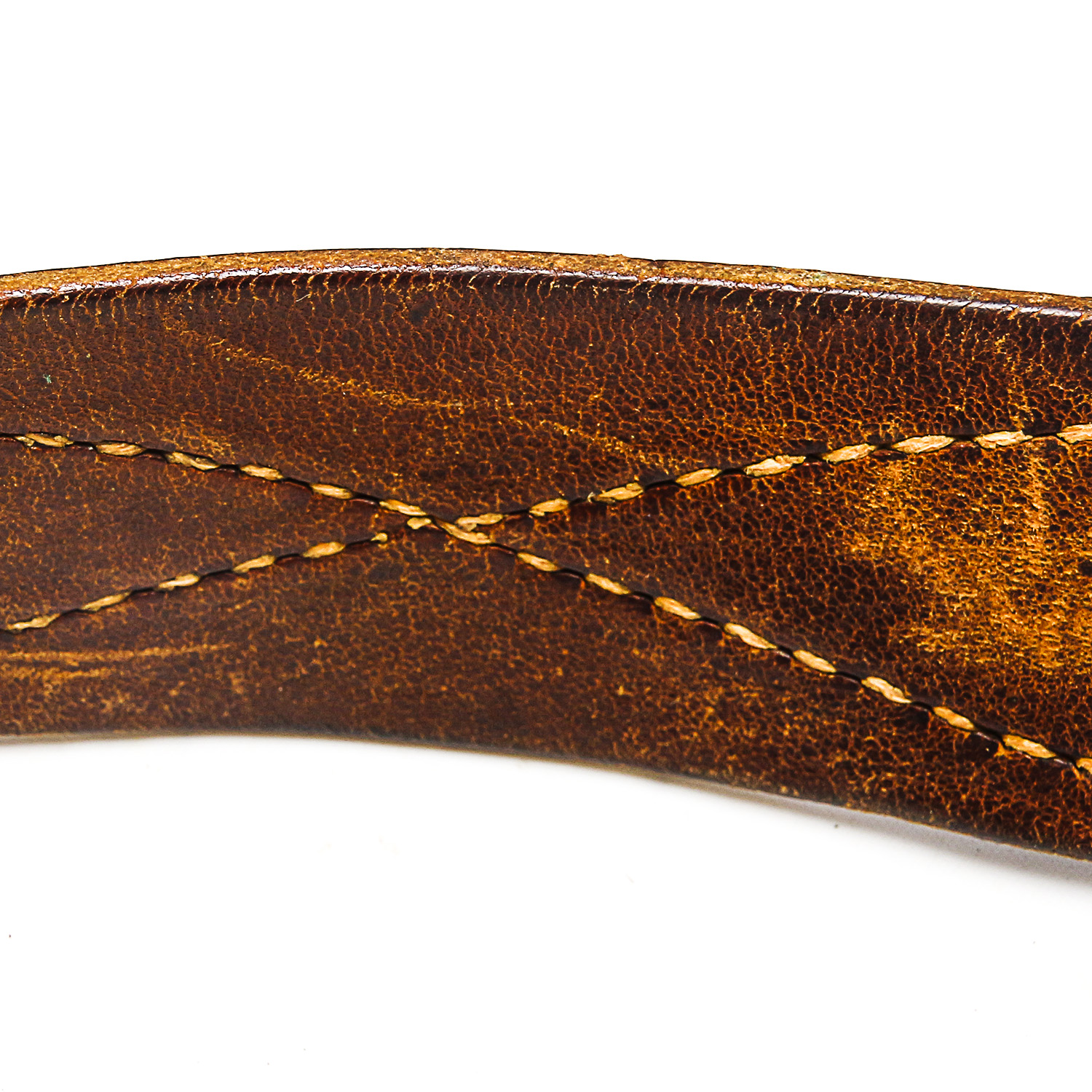 Leather Belt and 800 Silver Buckle with Howlite Inlay