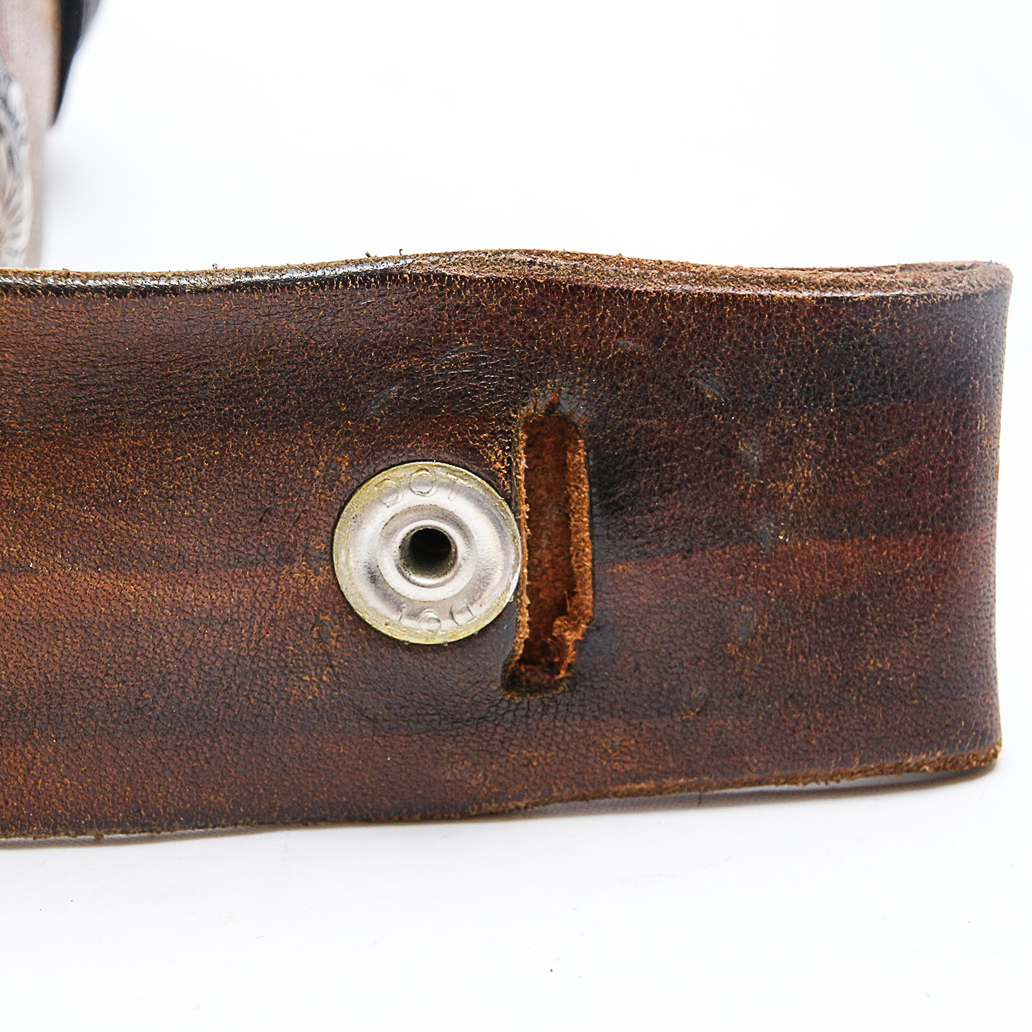 Vintage Sterling Silver Concho Leather Belt