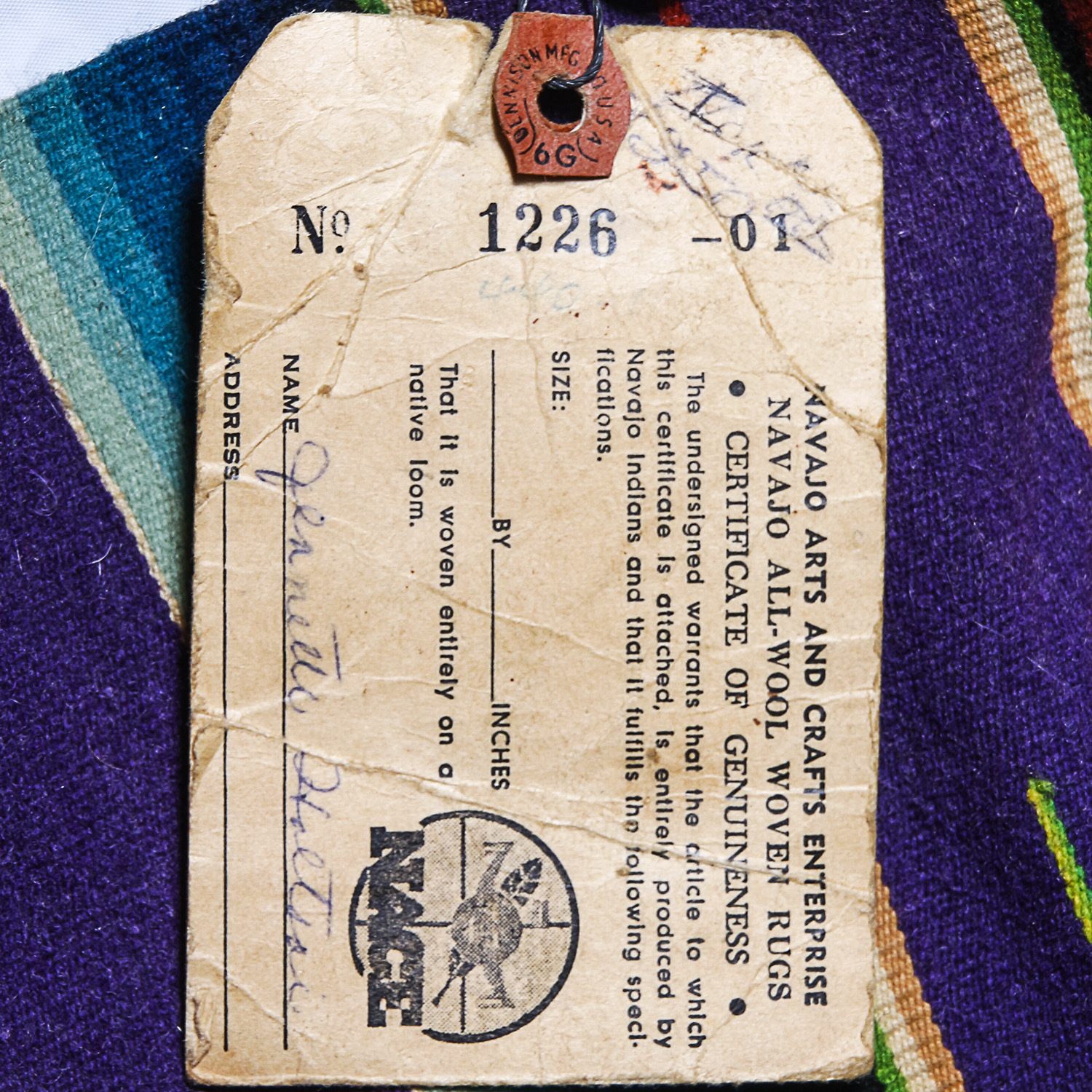 Vintage Navajo Woven Wool Rug