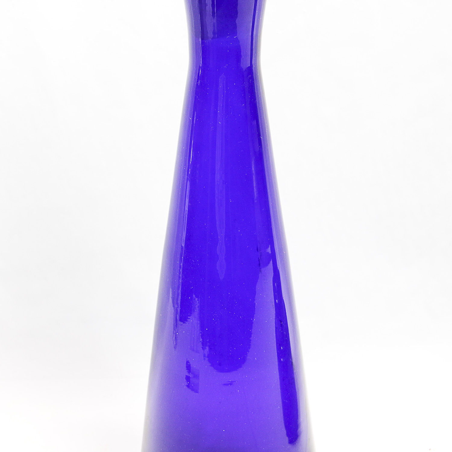 Pair of Italian Art Glass Decanters with Clear Stoppers Featuring V. Nason & Co.