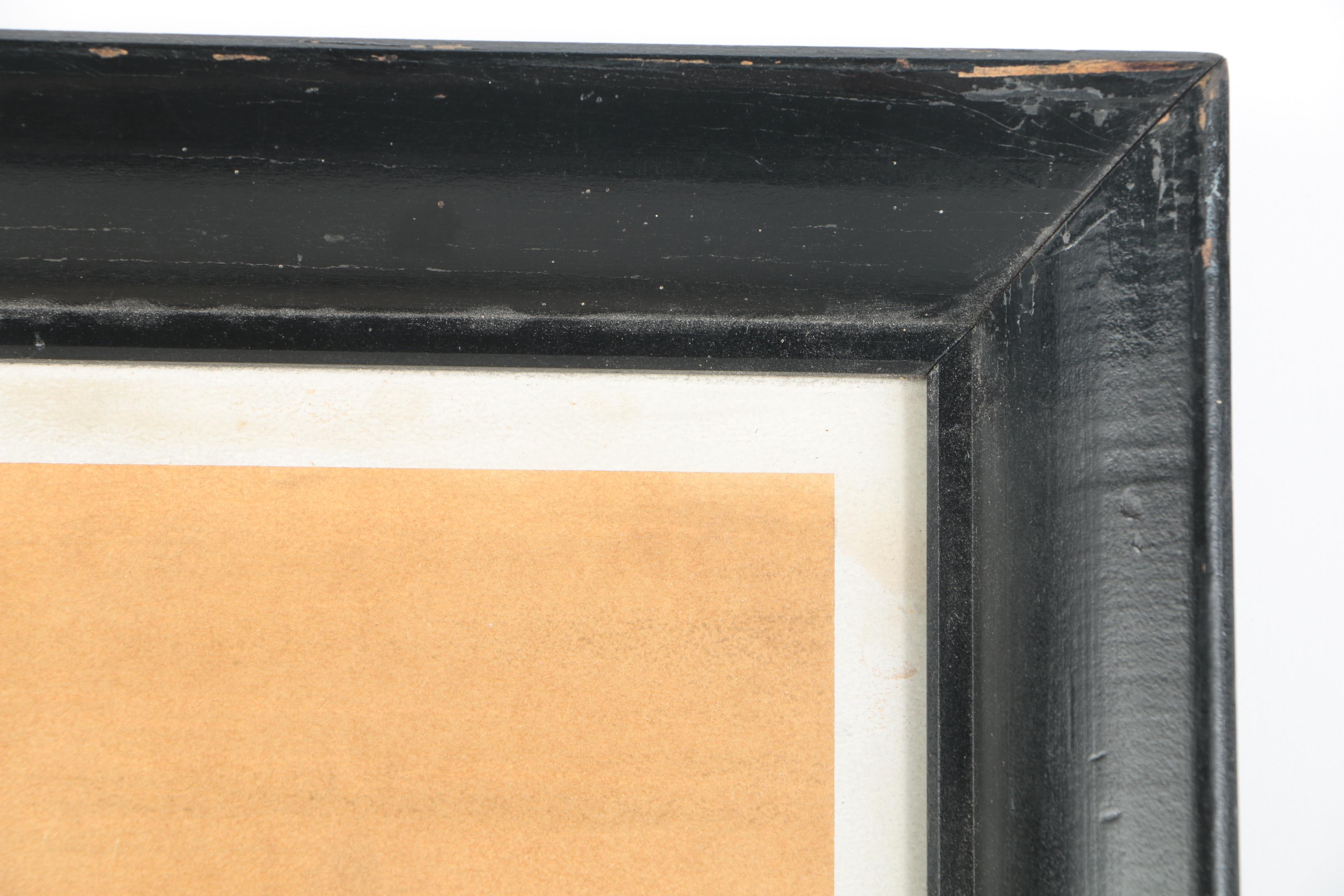 Asian-Inspired Lithograph Of A Lone Fisherman