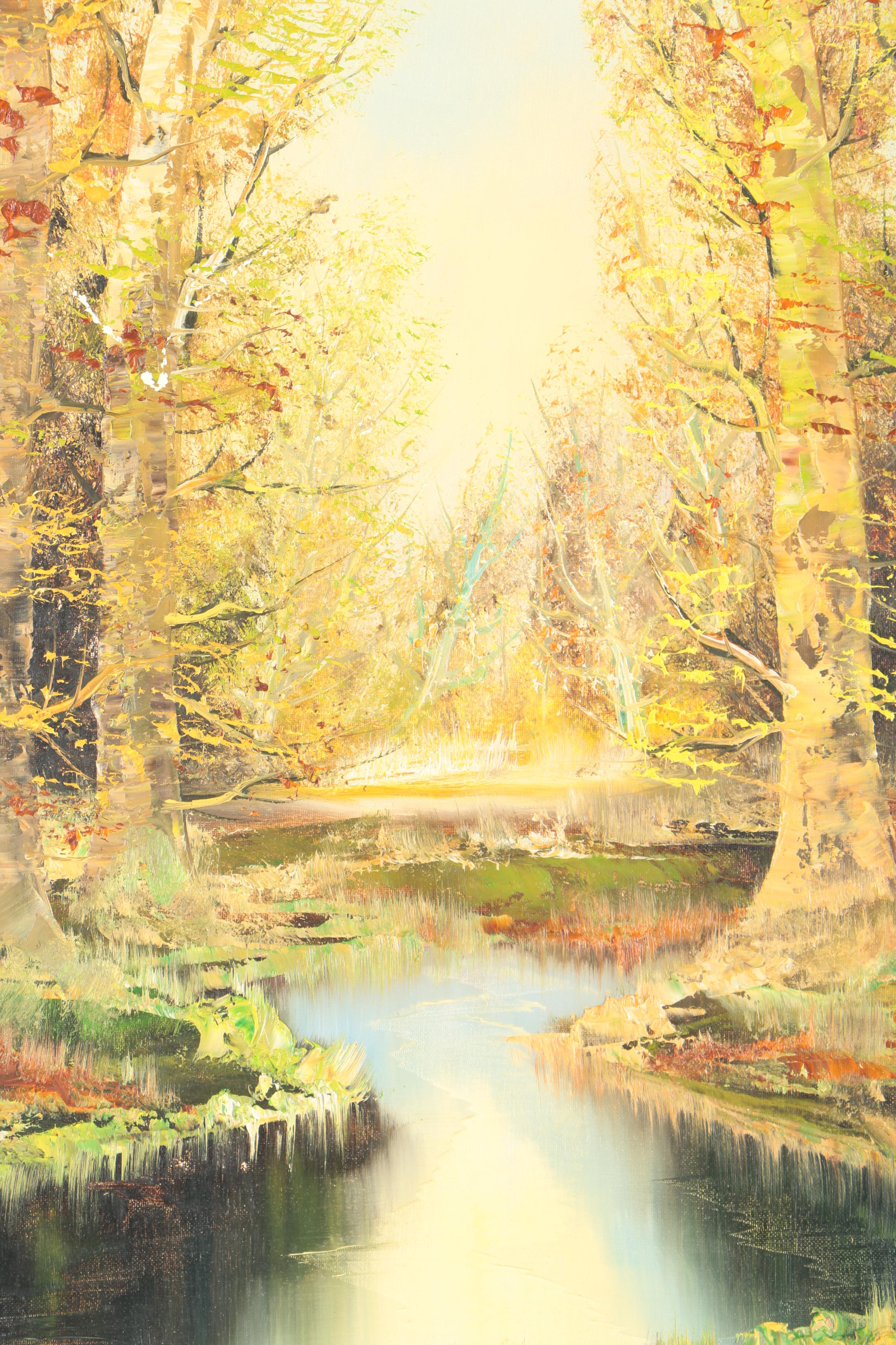 Schorrer Oil Painting on Canvas of a Winding Stream