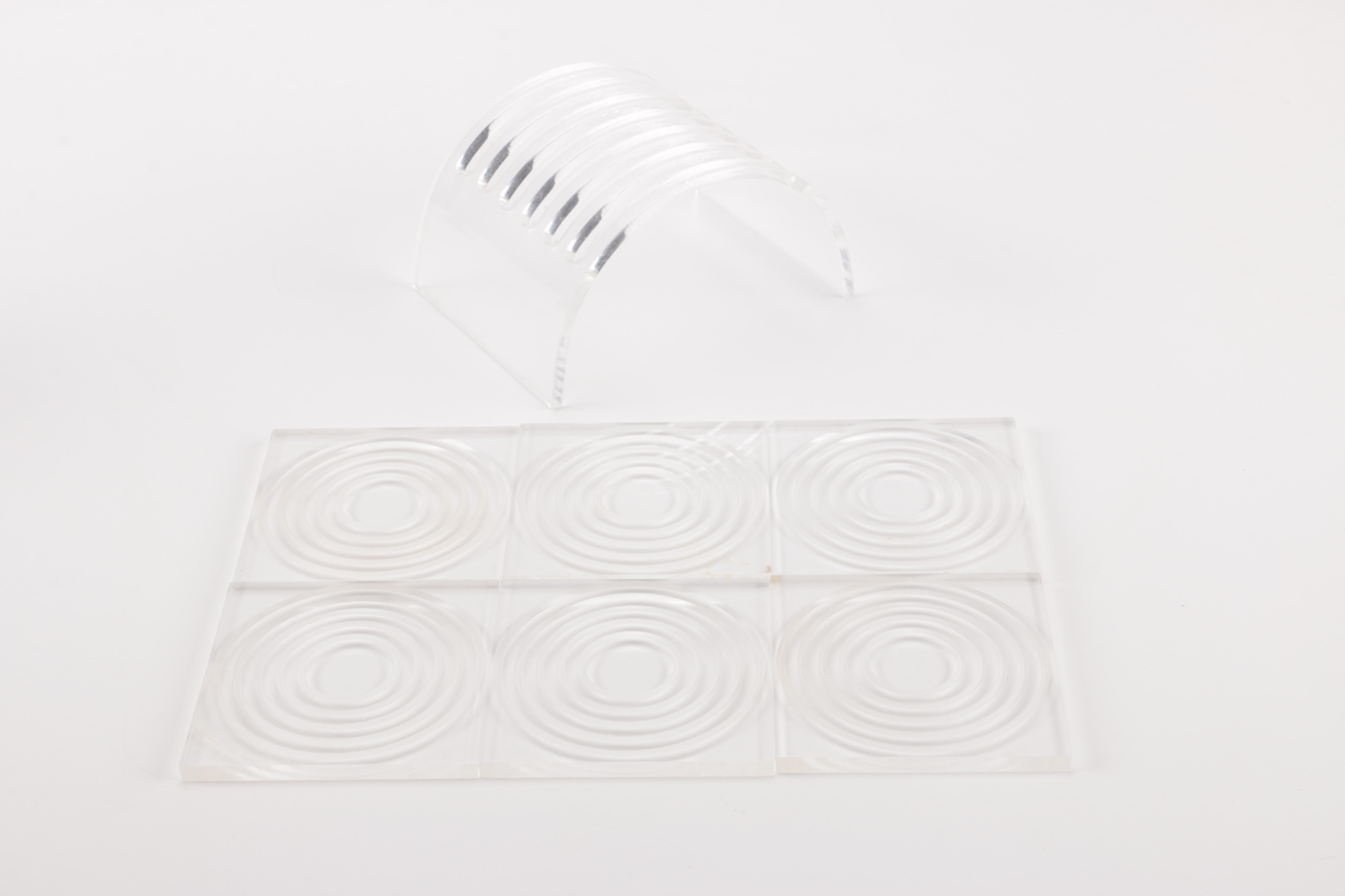 Crystal Shot Glasses and Plastic Coaster Set