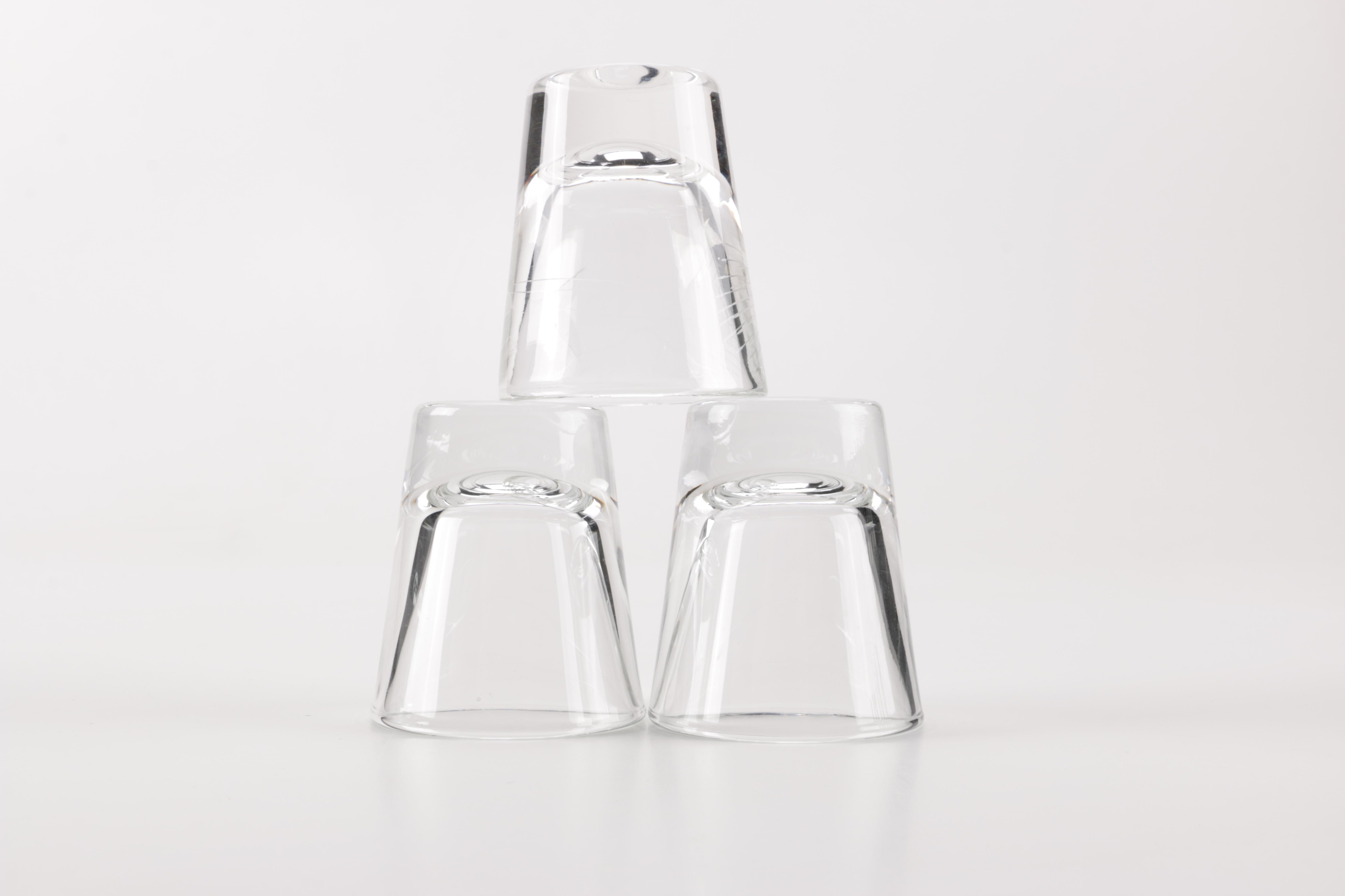 Crystal Shot Glasses and Plastic Coaster Set